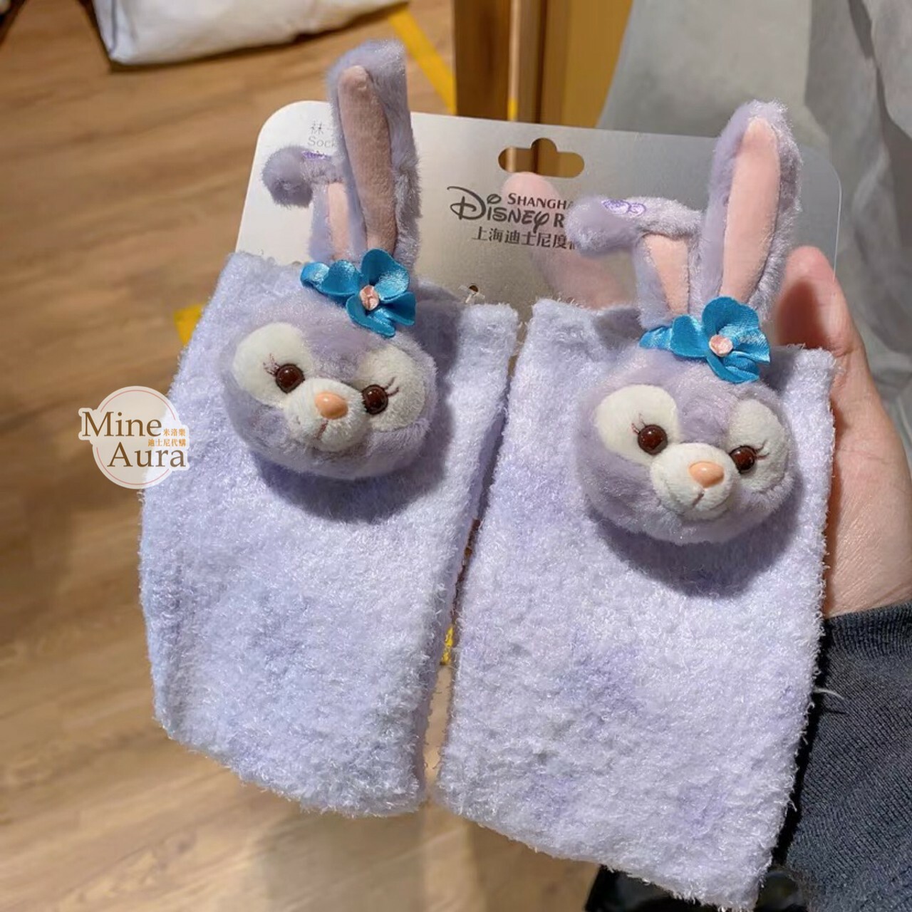 史黛拉露 星黛露 StellaLou 絨毛大頭 造型 襪 -上海迪士尼樂園