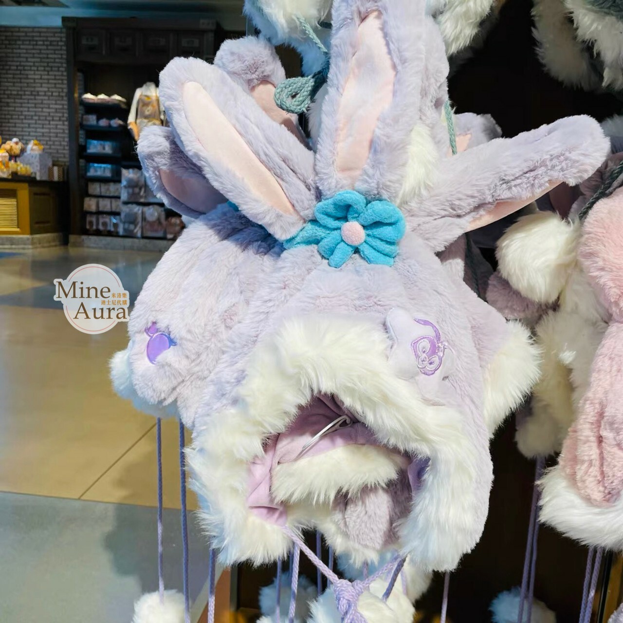 史黛拉露 星黛露 StellaLou 絨毛 立體耳朵 毛球綁帶 造型 帽 -上海迪士尼樂園