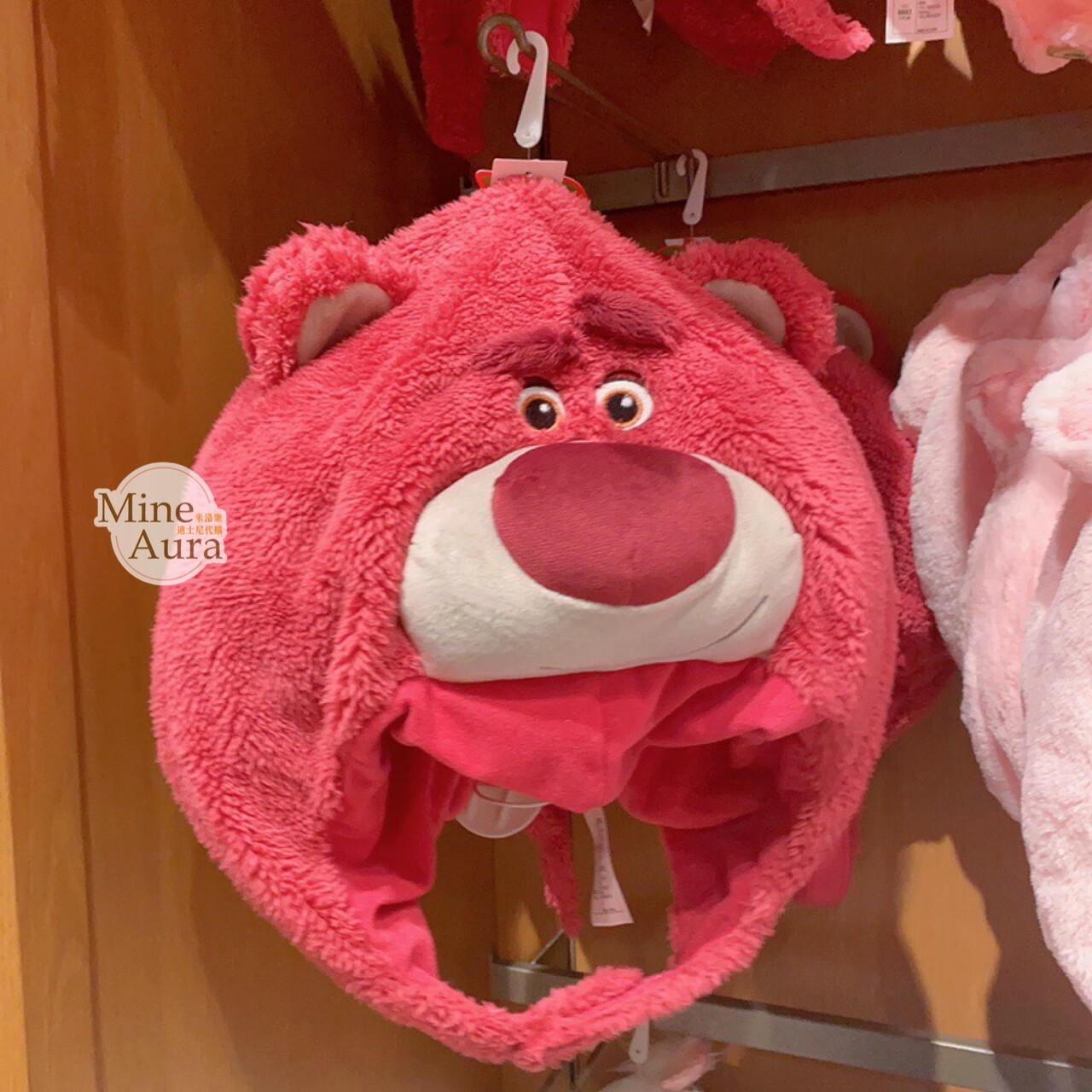 熊抱哥 Lotso 絨毛大頭 造型 頭套 保暖 帽子 玩具總動員 Toy Story -上海迪士尼樂園