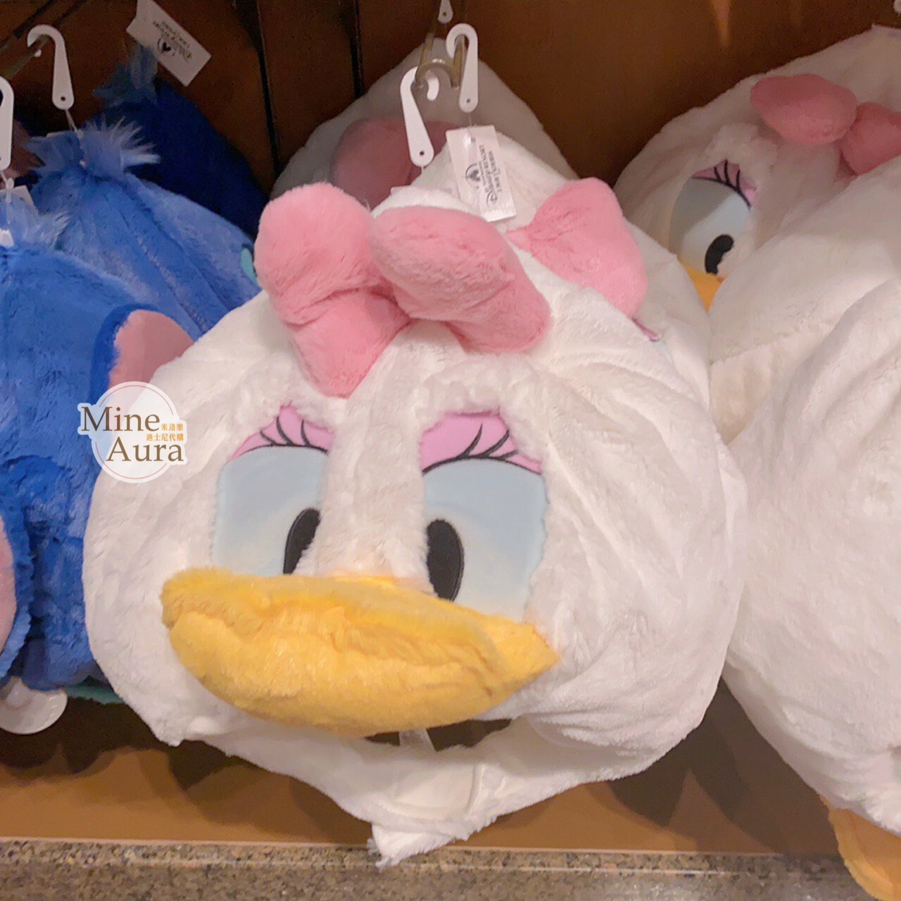 黛西 Daisy 絨毛大頭 造型 頭套 保暖 帽子 -上海迪士尼樂園