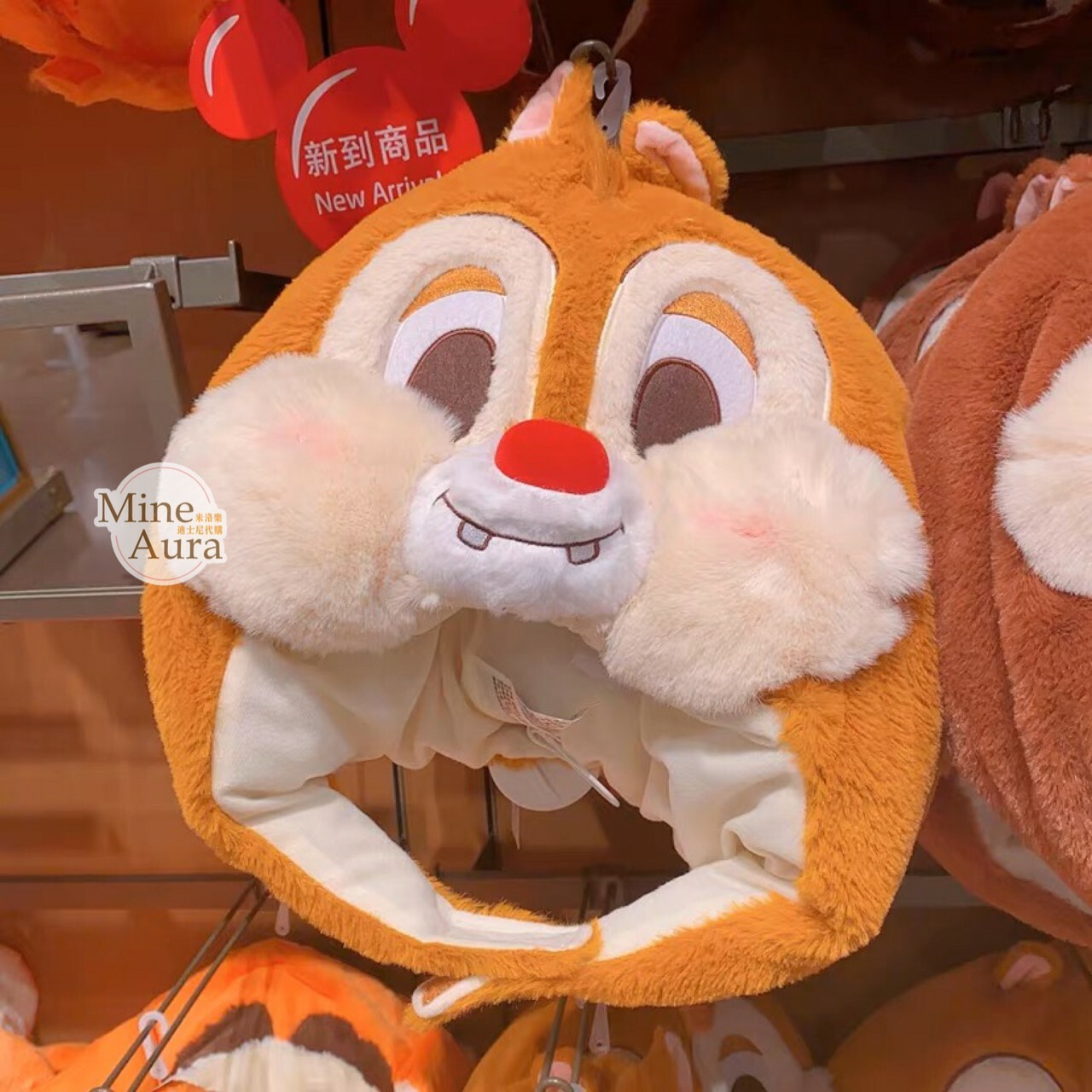 紅鼻 蒂蒂 Dale 絨毛大頭 造型 頭套 保暖 帽子 奇奇蒂蒂 Chip 'n Dale -上海迪士尼樂園