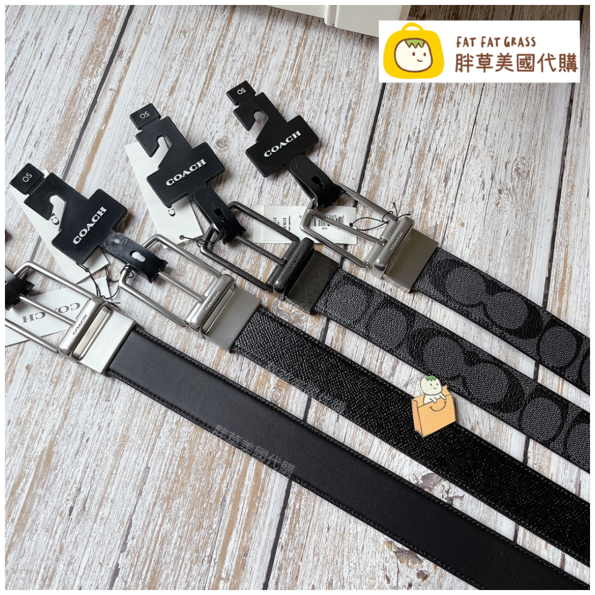 【現貨】COACH 雙面用 窄版 皮帶 男生皮帶