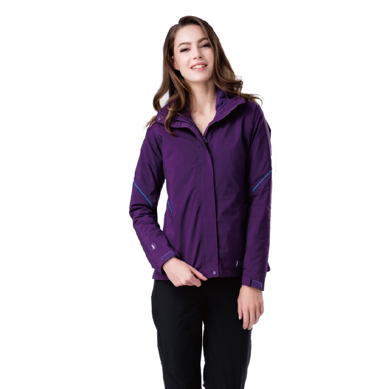 JORDON 橋登 GORE-TEX+鵝絨二合一外套 女款 深紫 帽可拆/保暖透氣/防風防水/舒適/賞雪旅遊 06JW1106
