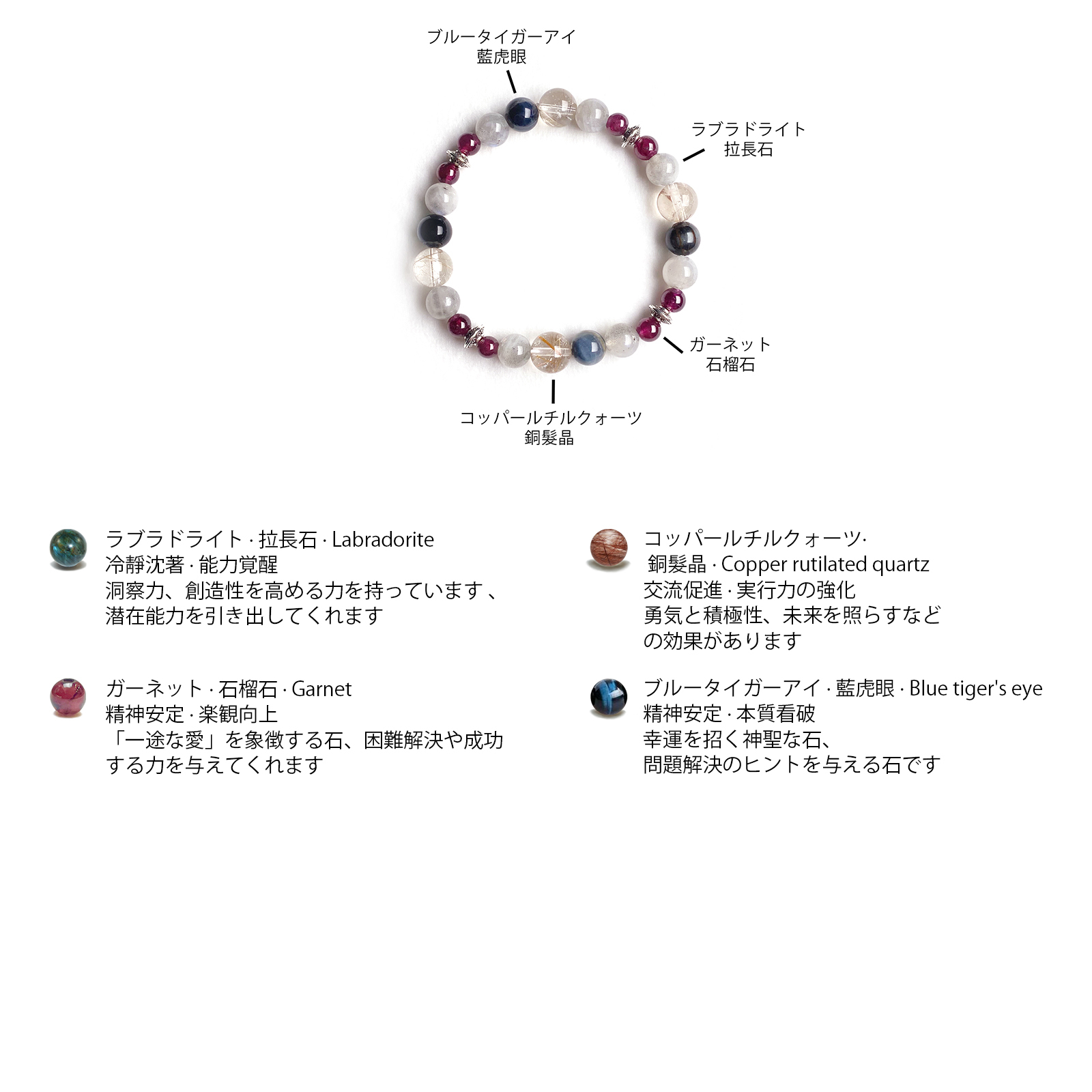 銅髮晶 健康運 水晶 手鍊 天然石 日本手作 2025新年 禮物