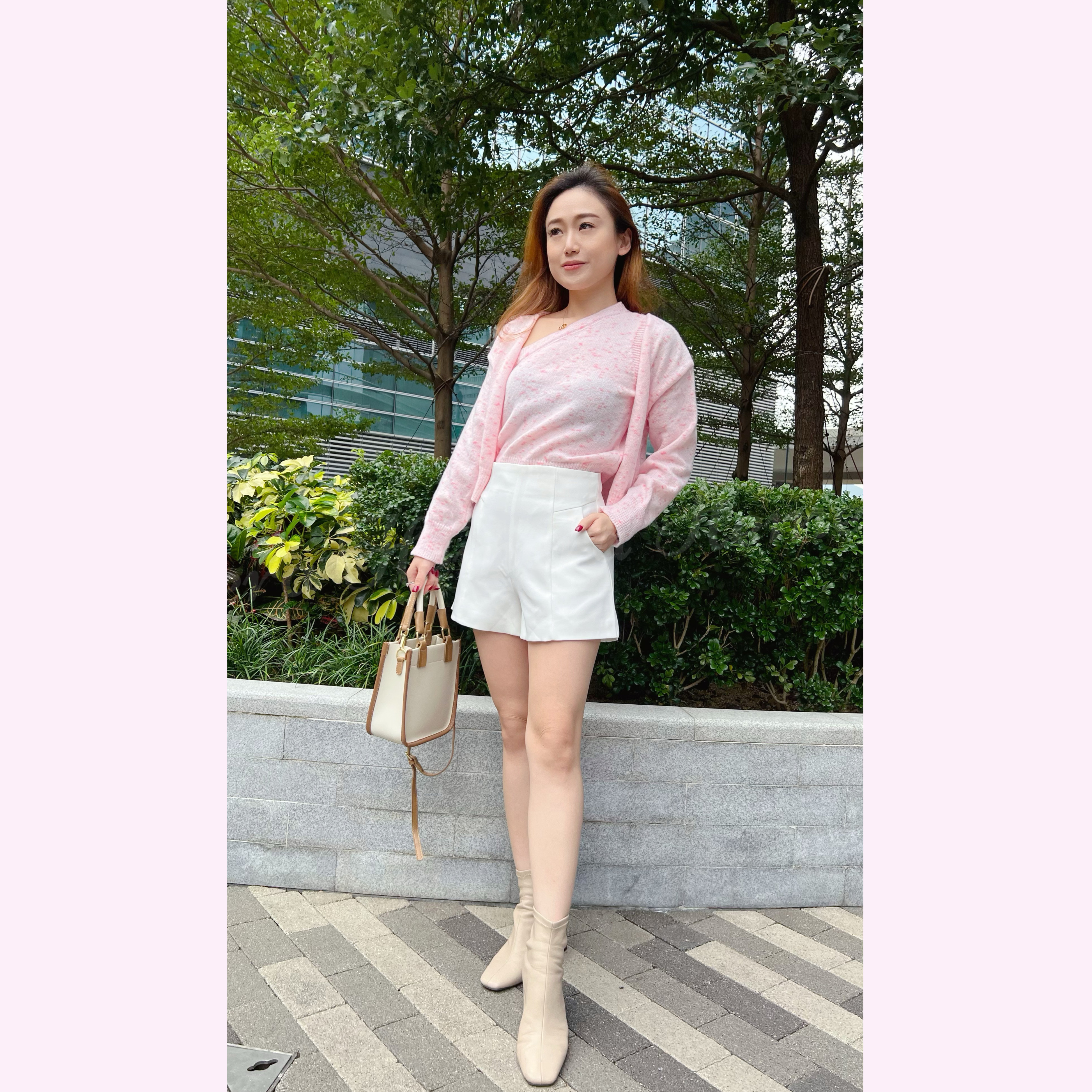 ST22W1240 小圓點泰山冷衫短版上身加外套