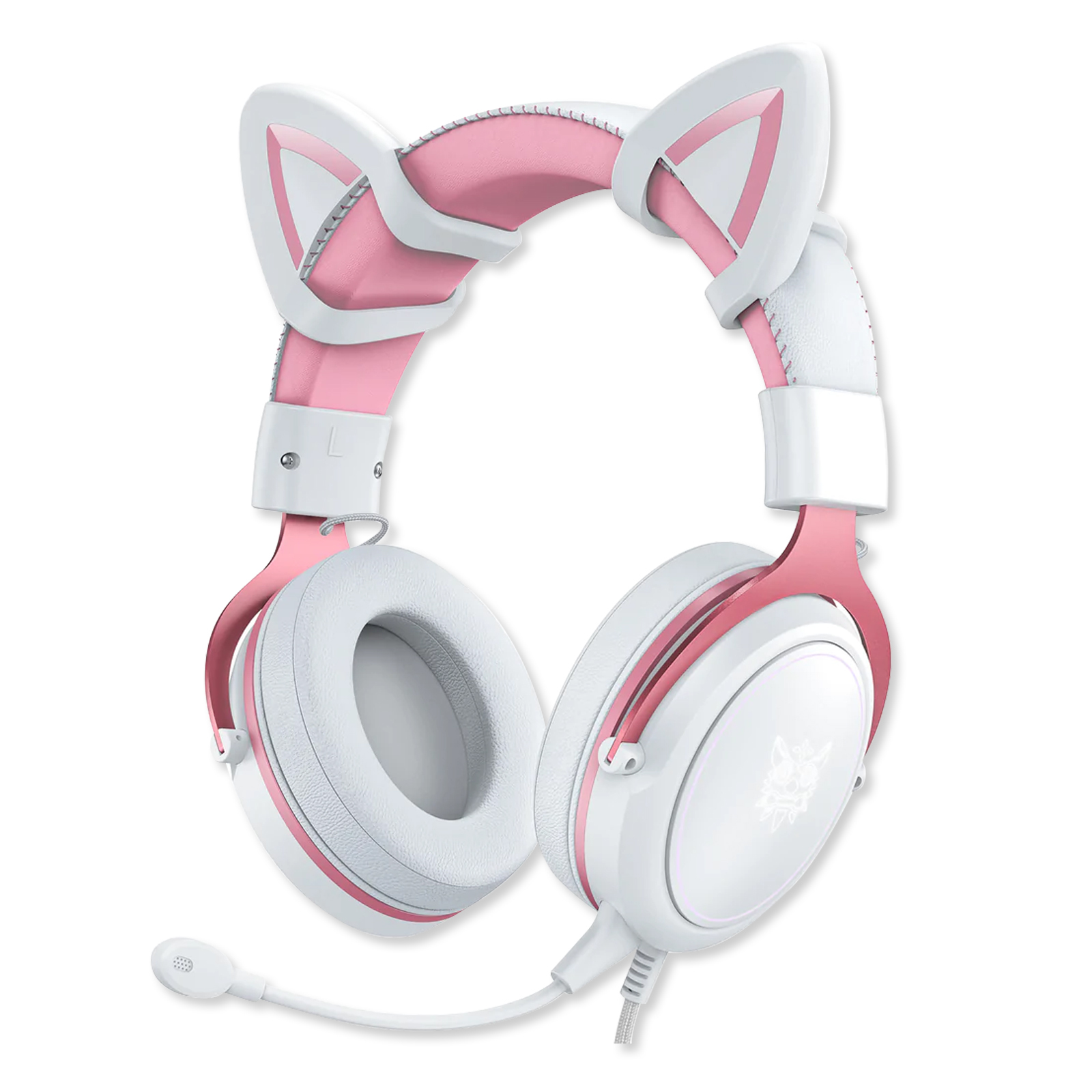 ONIKUMA - X10 3.5MM 電競級(LED白色)耳機麥克風 - 粉紅色/白色