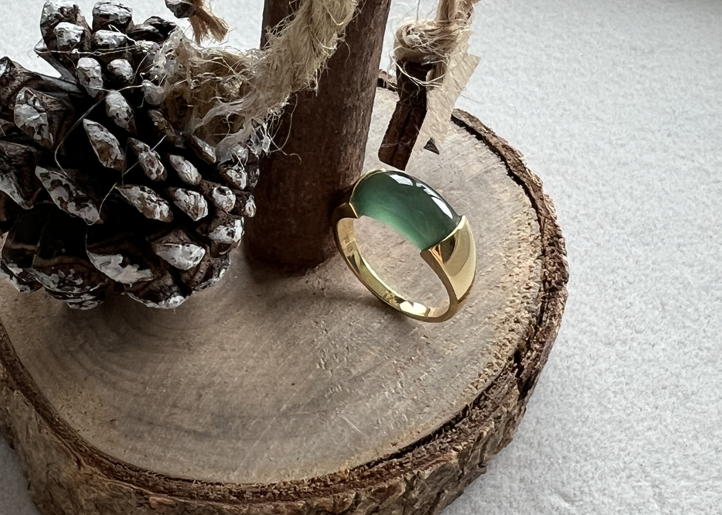 原創設計高冰老藍水戒指