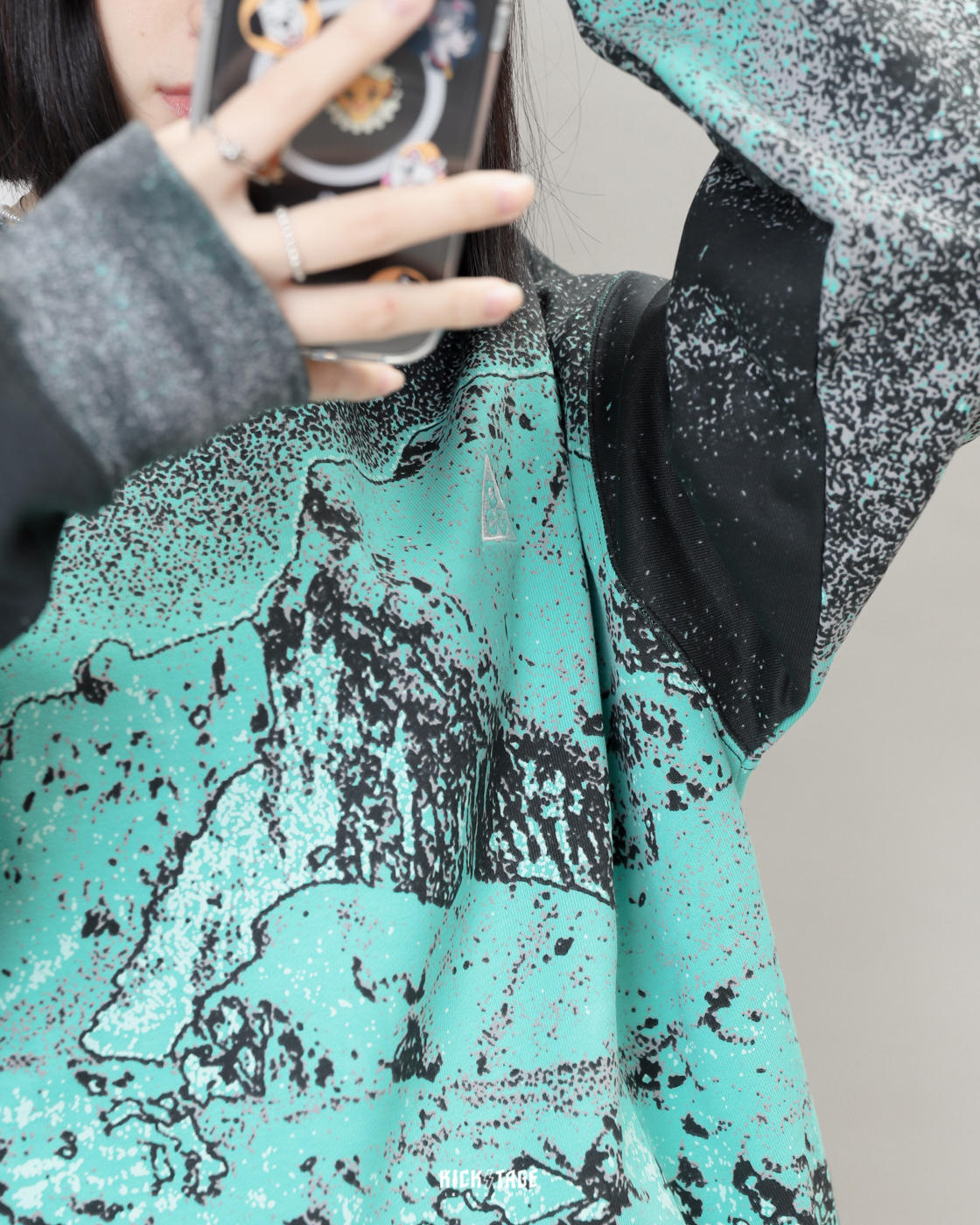 **特價商品售出不退換**男女款 NIKE ACG Therma-FIT CREW 薄荷綠 山脈印花 刺繡 內刷毛 重磅 衛衣 大學T【DQ5792-369】