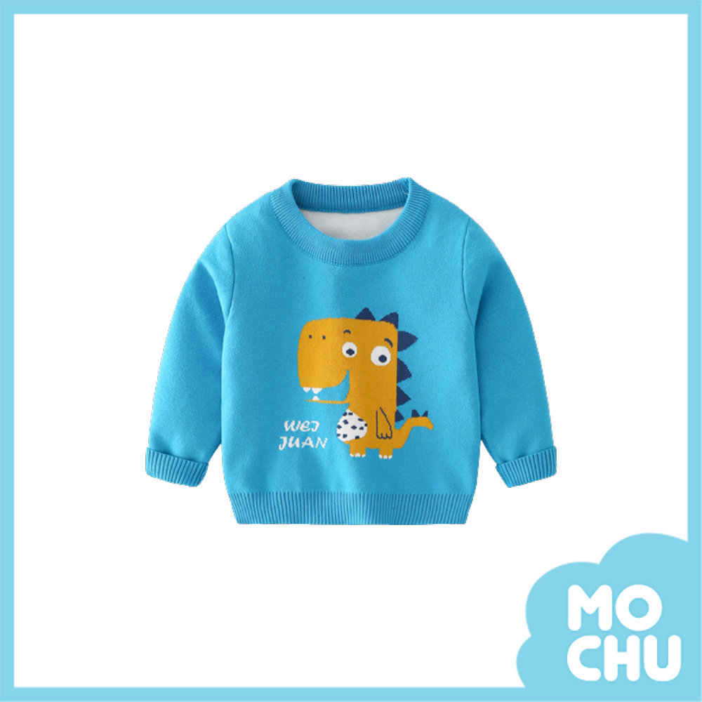 好奇小恐龍圓領毛衣(兩色)