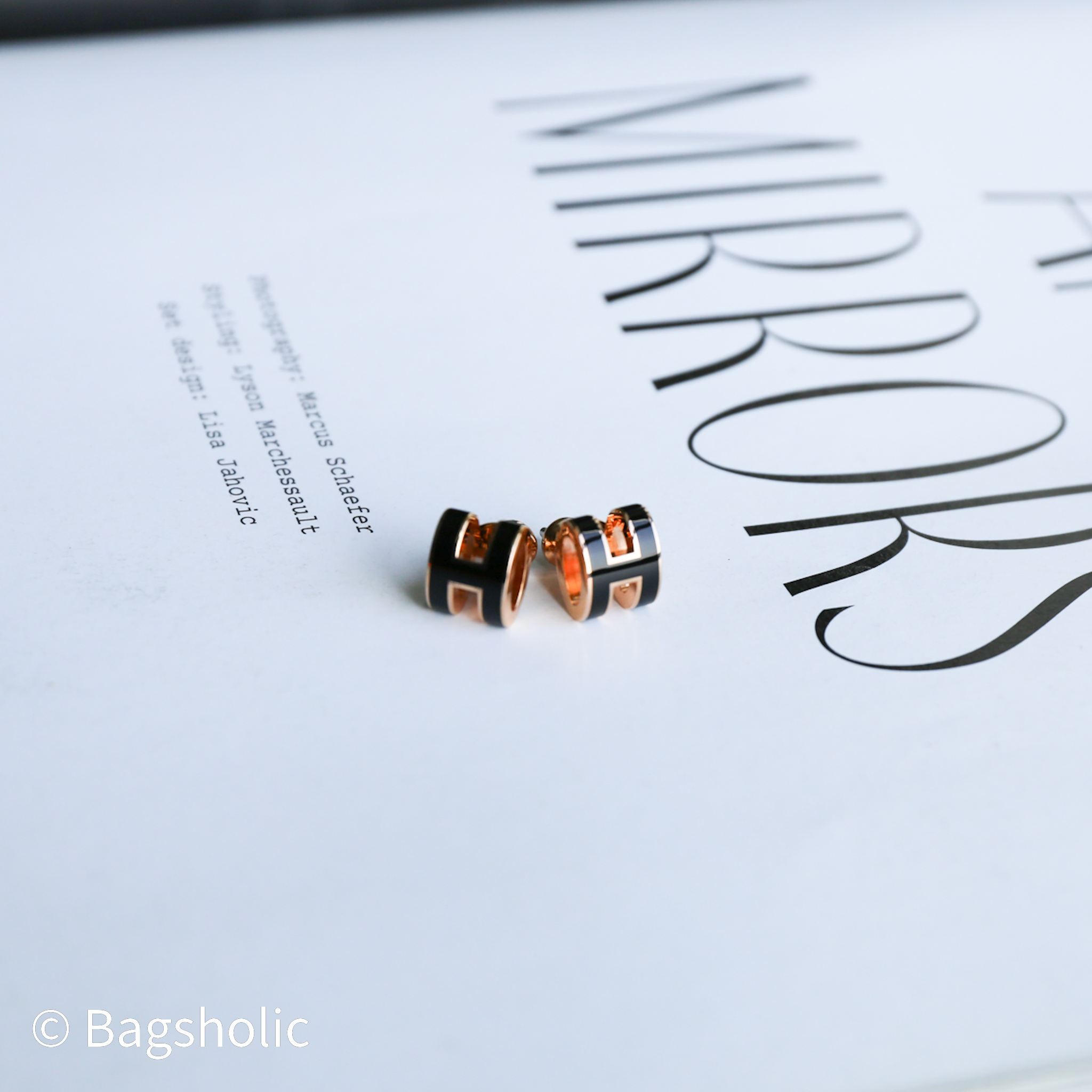 Hermes Pop H Mini Earrings (Black RGHW)