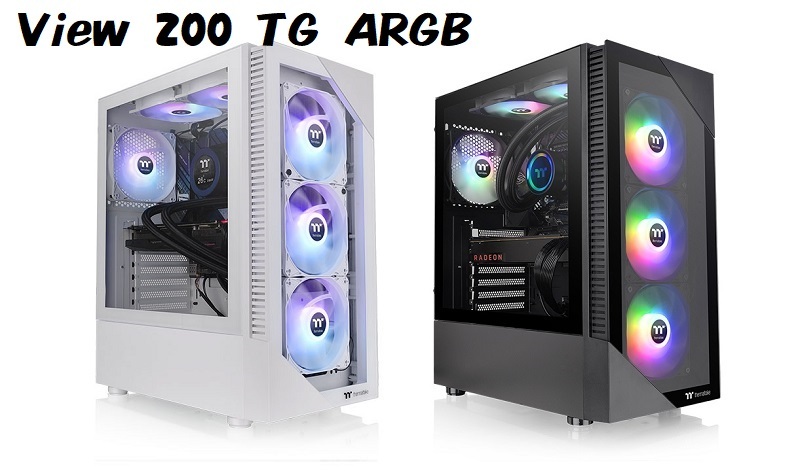 米特3C數位–Thermaltake 曜越 View 200 TG ARGB強化玻璃中直立式機殼 黑色CA-1X3-00M1WN-00/白色CA-1X3-00M6WN-00