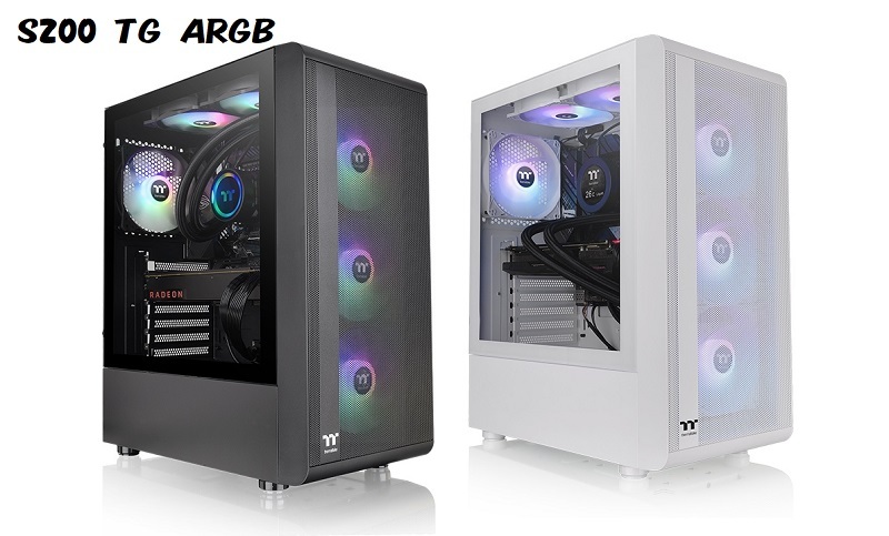 米特3C數位–Thermaltake 曜越 鋼煉 S200 TG ARGB 強化玻璃中直立式機殼/黑CA-1X2-00M1WN-00/白CA-1X2-00M6WN-00