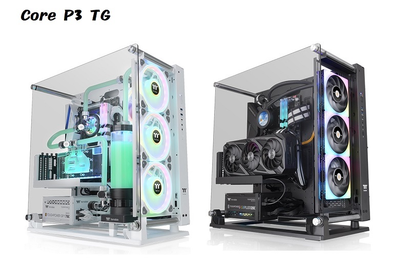 曜越 Core P3 TG Pro壁掛式強化玻璃機殼/內附顯卡轉向支架/黑CA-1G4-00M1WN-09/白CA-1G4-00M6WN-09