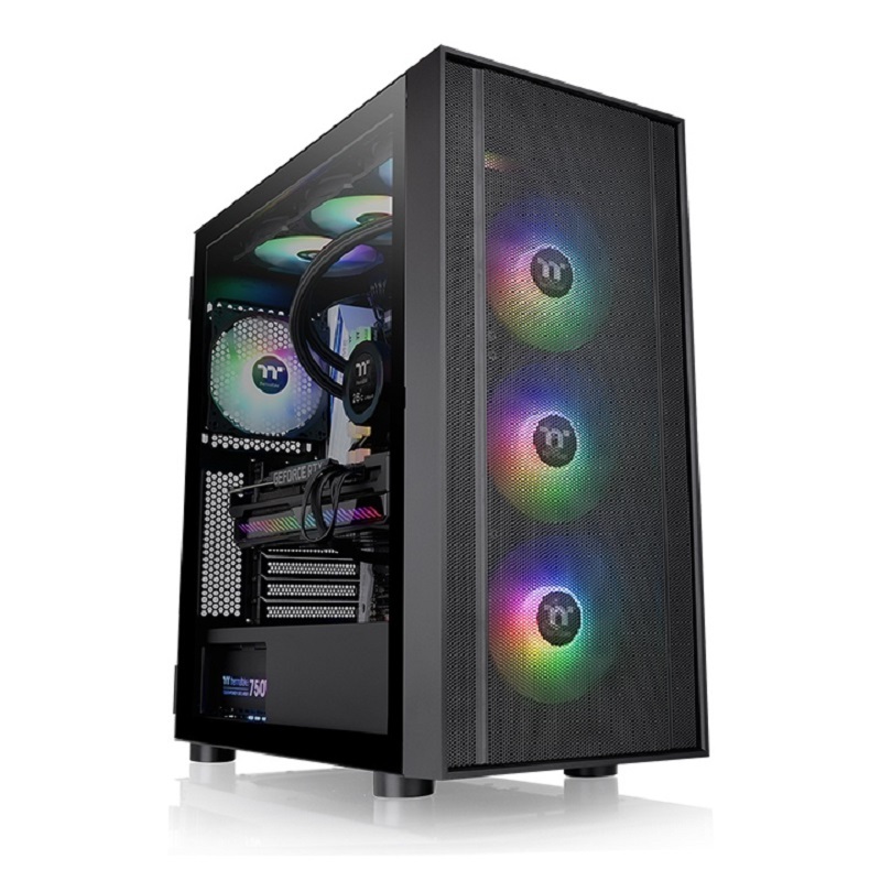 米特3C數位–Thermaltake 曜越 H570 TG ARGB EATX 強化玻璃中直立式機殼/黑CA-1T9-00M1WN-01/白CA-1T9-00M6WN-01