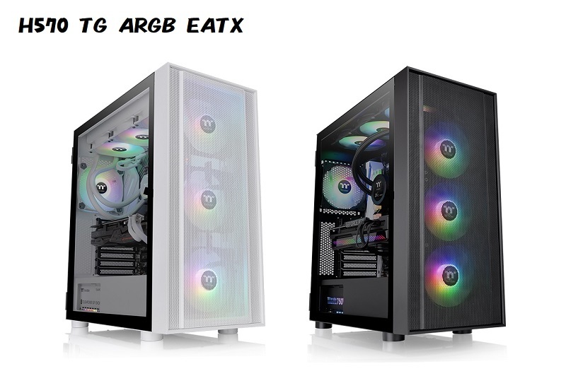 米特3C數位–Thermaltake 曜越 H570 TG ARGB EATX 強化玻璃中直立式機殼/黑CA-1T9-00M1WN-01/白CA-1T9-00M6WN-01