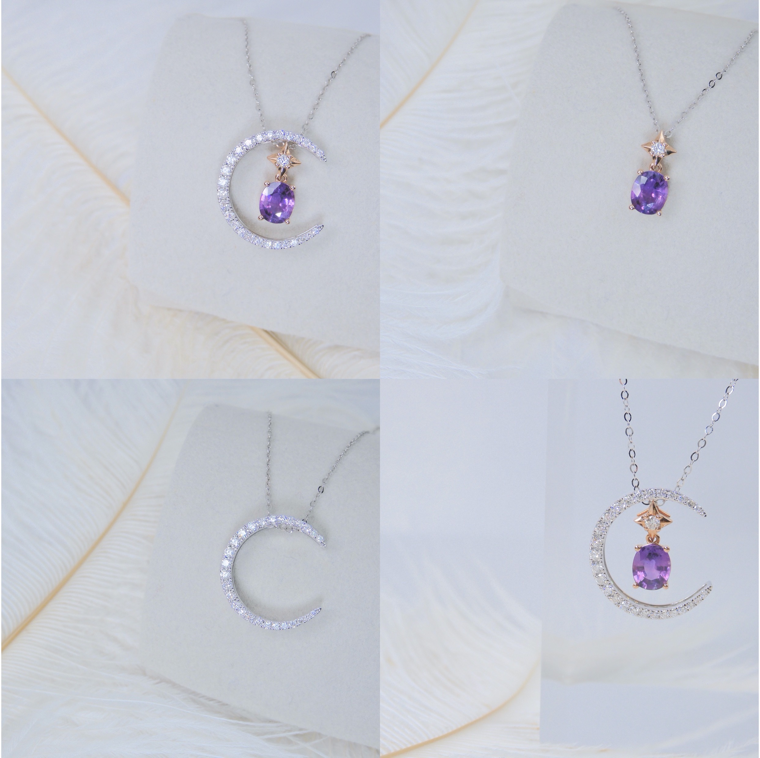 18K金 0.69ct 紫色藍寶石項鏈 (多用款)