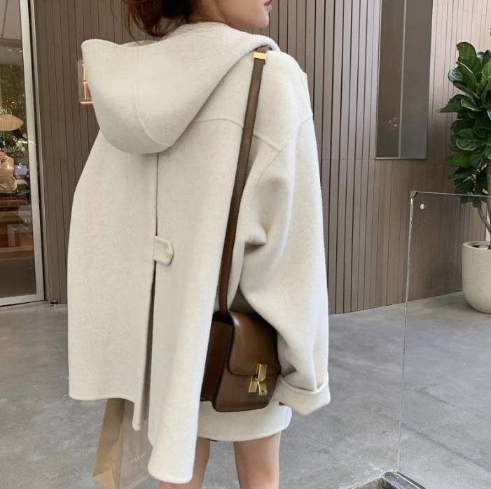 ᴷᴼᴿᴱᴬ 🇰🇷 小貴婦氣質米杏色100%羊毛外套