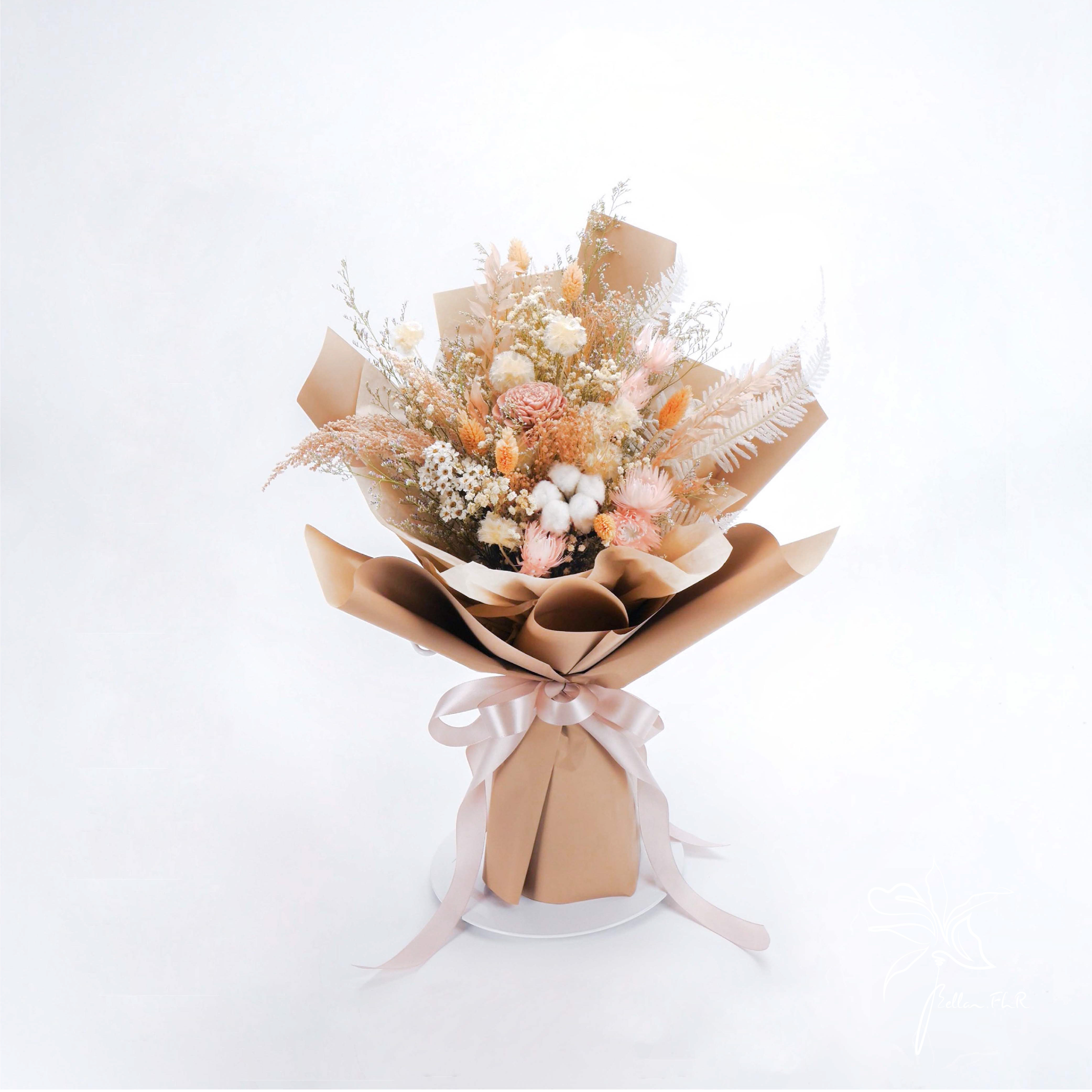 【香草瑪奇朵】中型乾燥花束