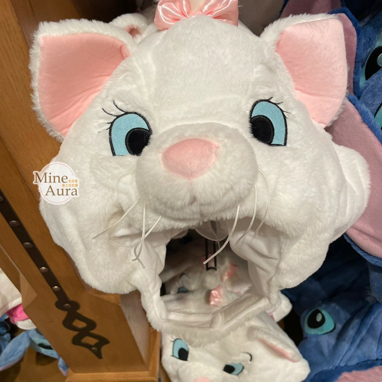 瑪莉貓 Marie 絨毛大頭 造型 頭套 保暖 帽子 貓兒歷險記 The Aristocats -上海迪士尼樂園