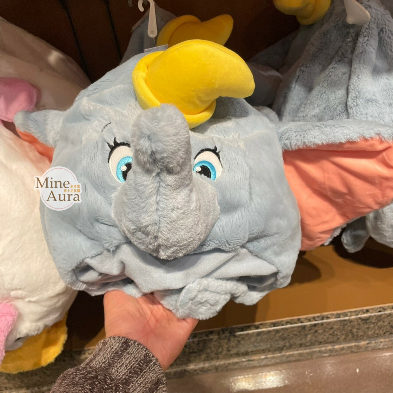 小飛象 Dumbo 絨毛大頭 造型 頭套 保暖 帽子 -上海迪士尼樂園