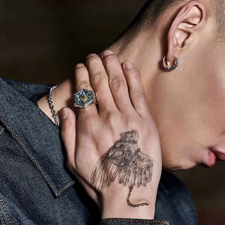 【ACTG011】曼陀羅花圖騰開口設計戒指