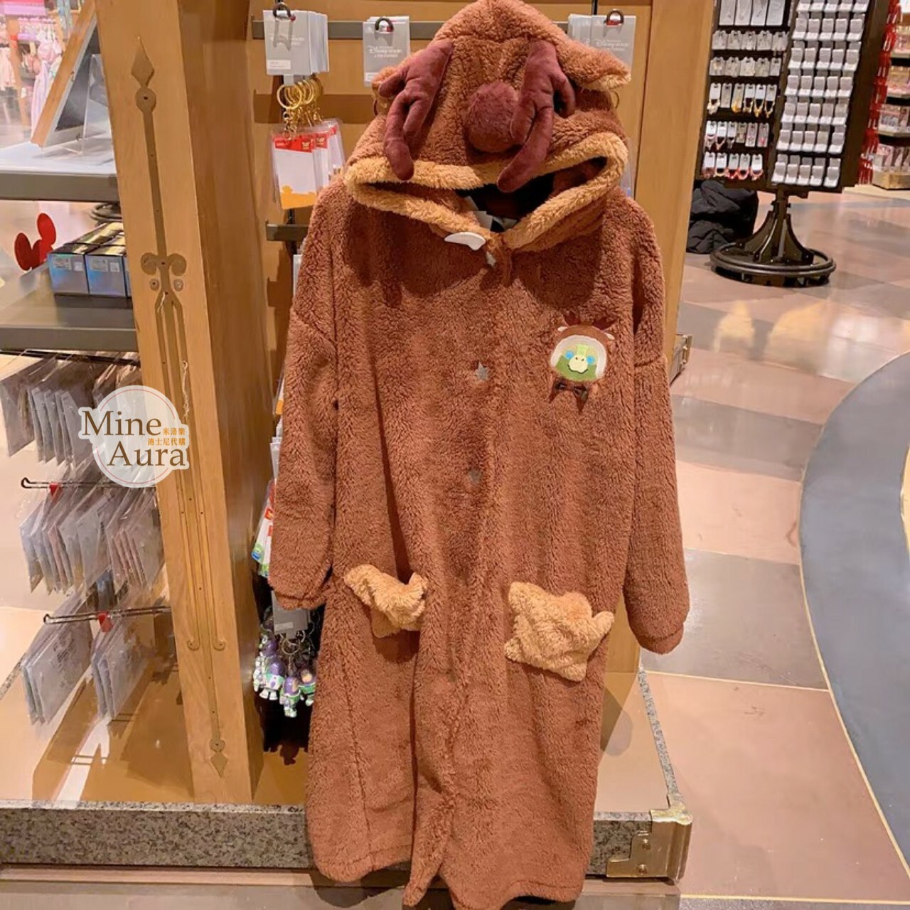 (限時特價) 奧樂米拉 海龜 OluMel 連帽 麋鹿造型 保暖 家居服 睡袍 睡衣 -上海迪士尼樂園