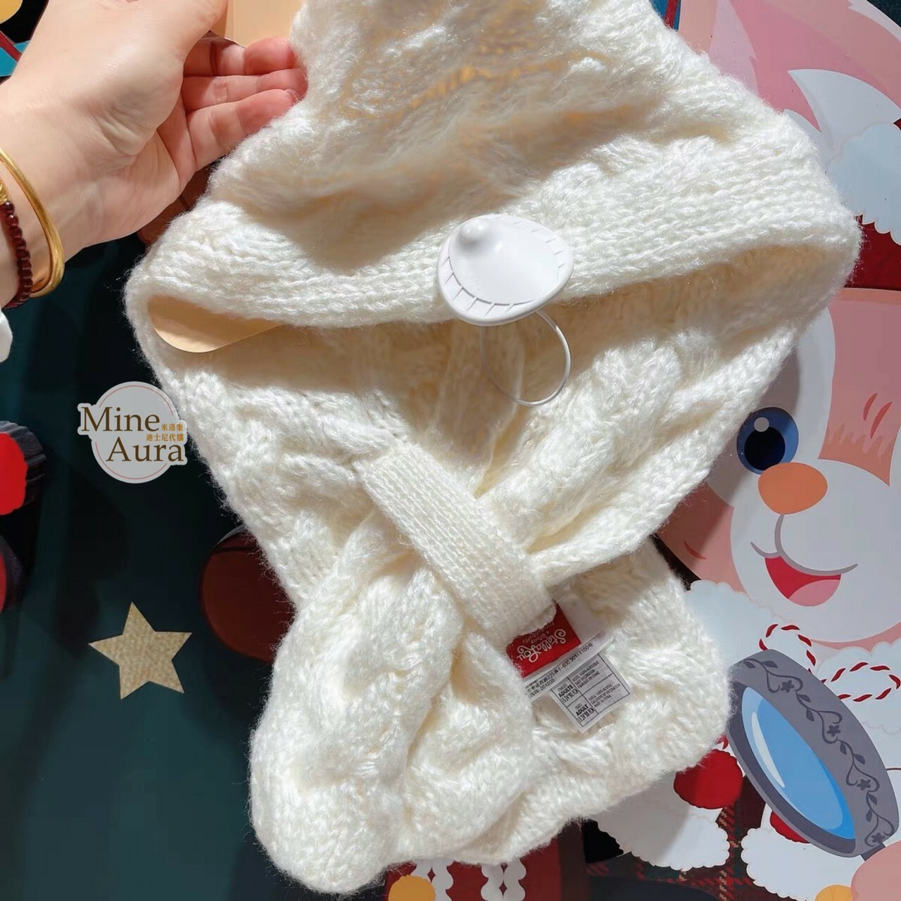 (限時特價) 聖誕限定 史黛拉露 星黛露 StellaLou 麻花針織 毛線 圍巾 -上海迪士尼樂園