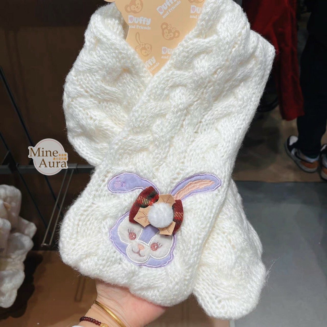 (限時特價) 聖誕限定 史黛拉露 星黛露 StellaLou 麻花針織 毛線 圍巾 -上海迪士尼樂園