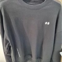 [S] BEENTRILL YELLOW TAPING HASHTAG OVERFIT SWEATSHIRT,BLACK, BA223RM001-BK (SBT68)