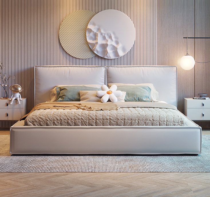 白巧克軟包床架 AOZ-M8808-O