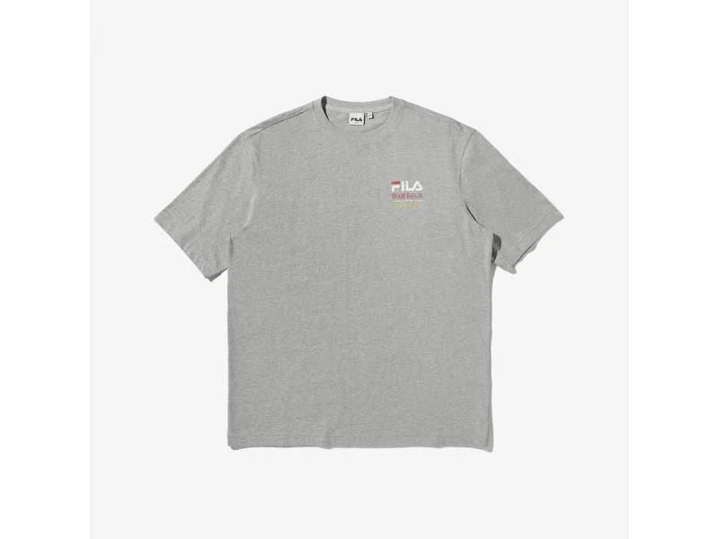 [S] FILA LOOSE FIT NEW GRAPHIC SHORT SLEEVE TEE,LIGHT MELANGE, FS2RSD2114X-LML (SFL137)