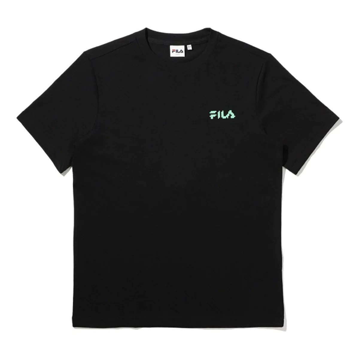 [S] FILA ALPHABET LOGO ROUND NECK SHORT SLEEVE T-SHIRT COUPLE STYLE,BLACK, FS2RSD2885X-BLK (SFL145)