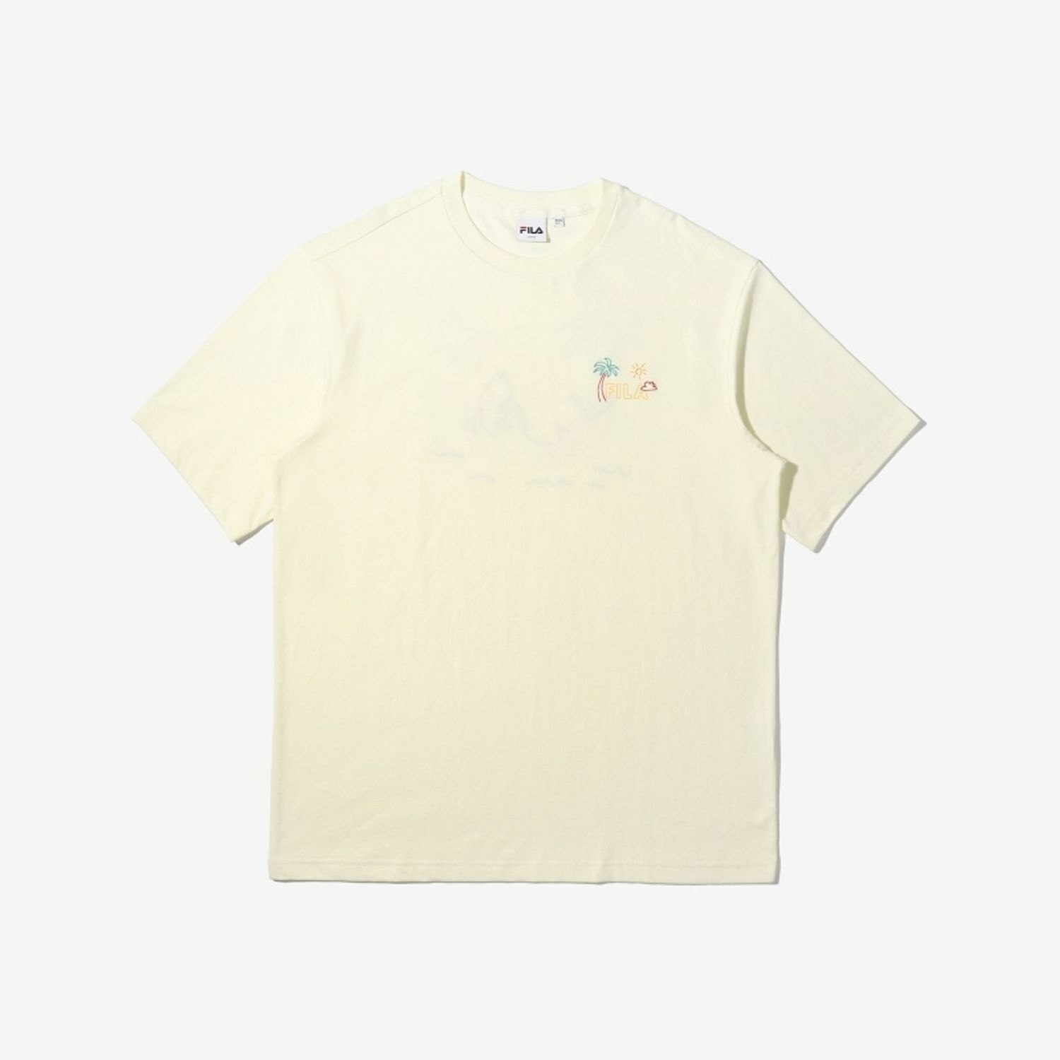 [S] FILA SEA FOREST HAMMOCK SHARK SHORT SLEEVE TEE,PALE YELLOW, FS2RSD2S02X-PYE (SFL159)