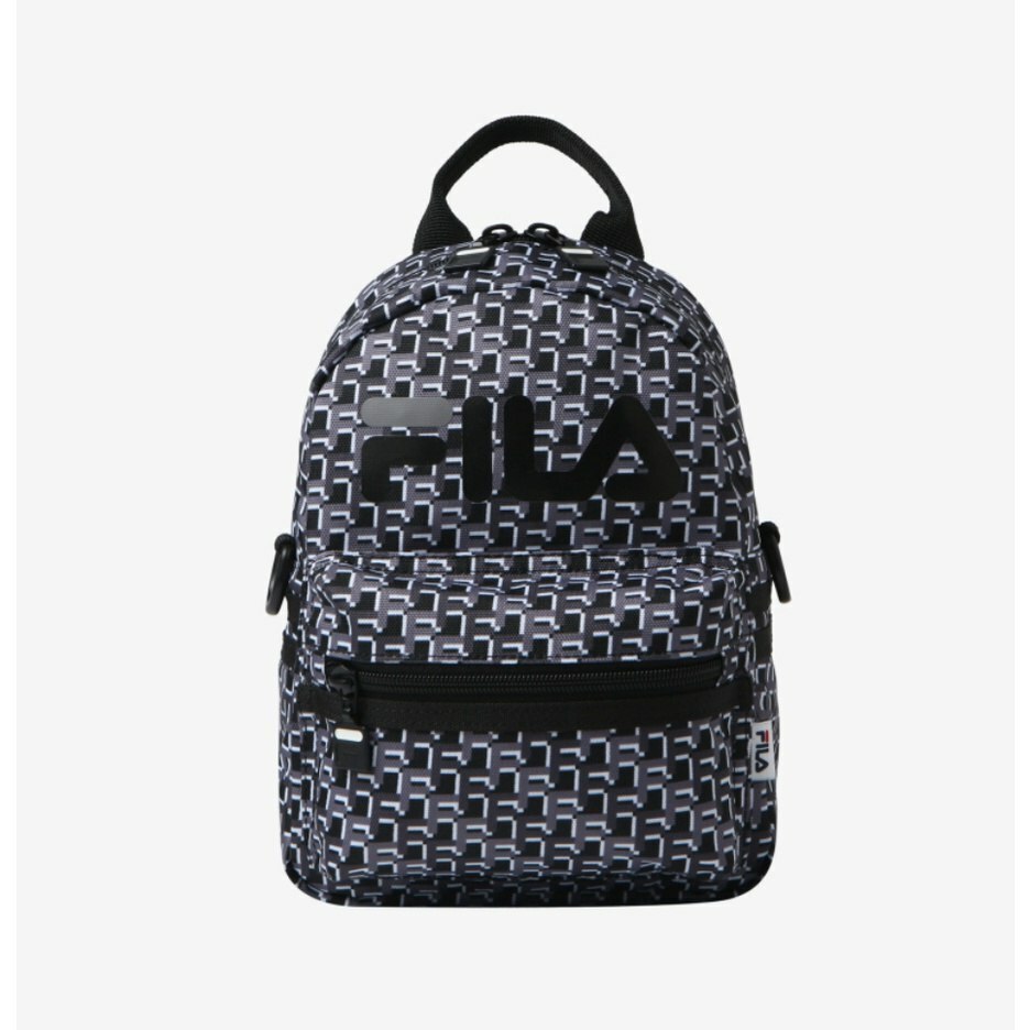 [S] FILA MONOGRAM SUPER MINI BACKPACK,BLACK, FS3BPC6368F-BLK (SFL160)