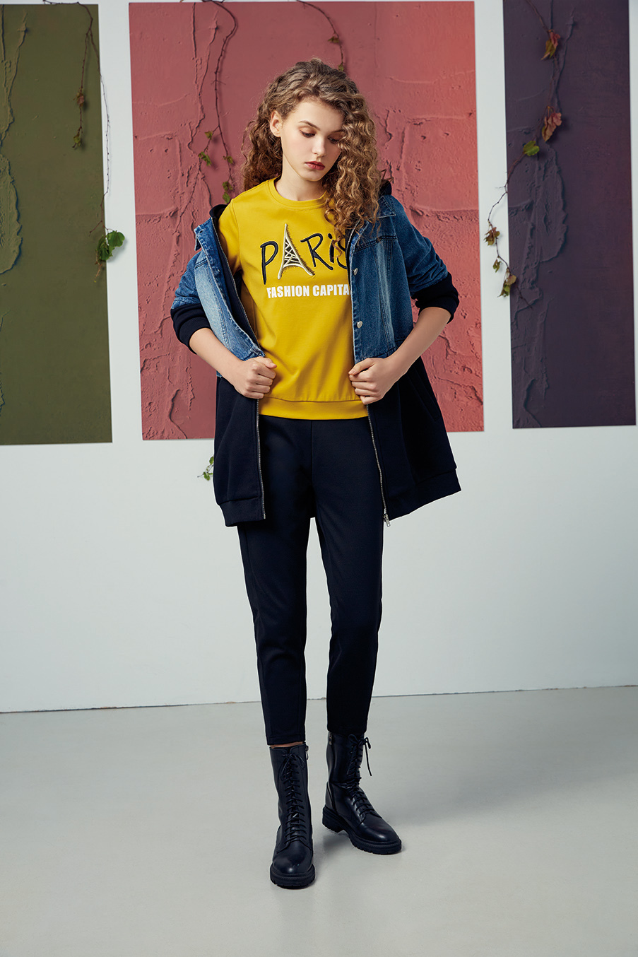 時尚剪裁修腿運動休閒褲R6262