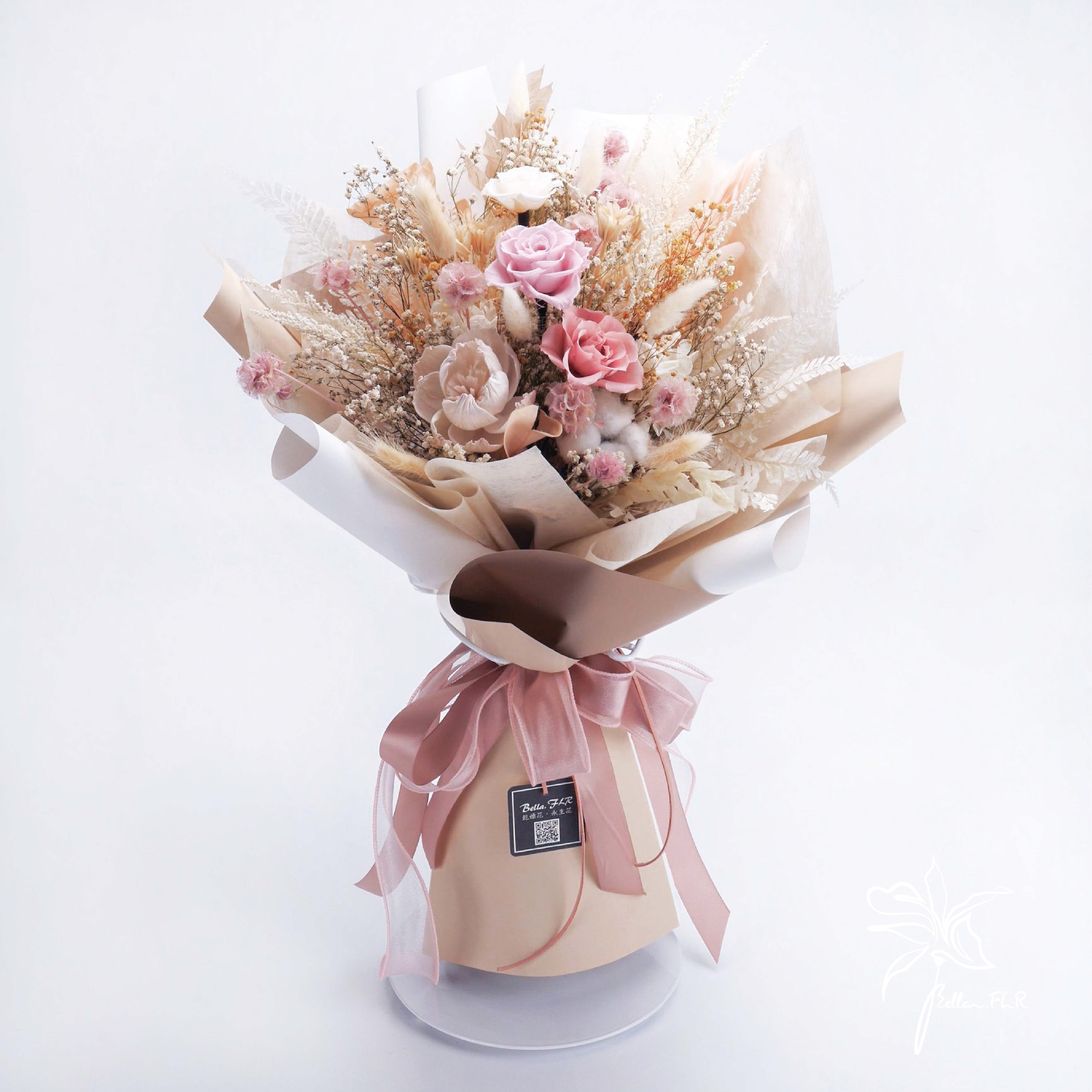 【香戀玫瑰】大型永生乾燥花束