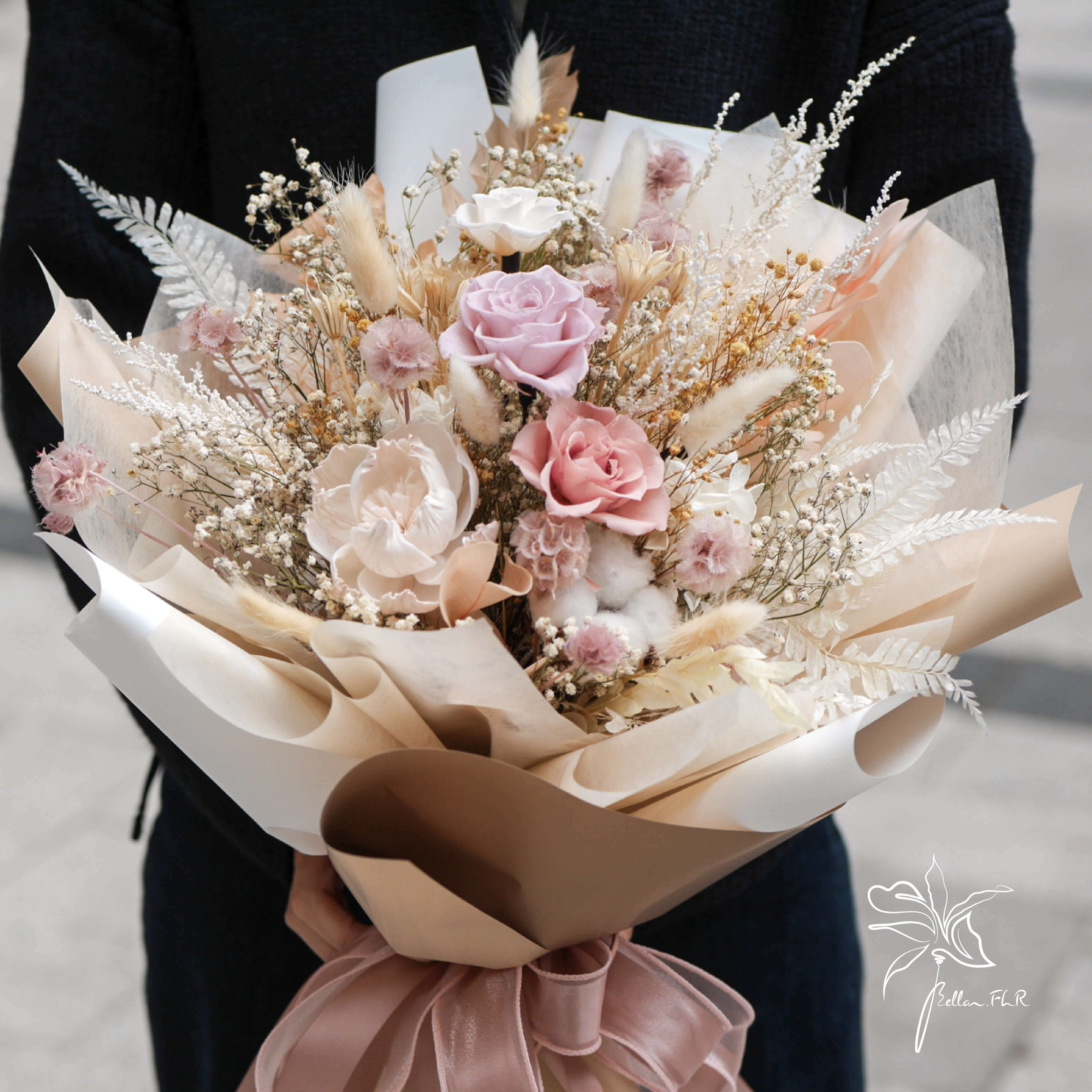 【香戀玫瑰】大型永生乾燥花束