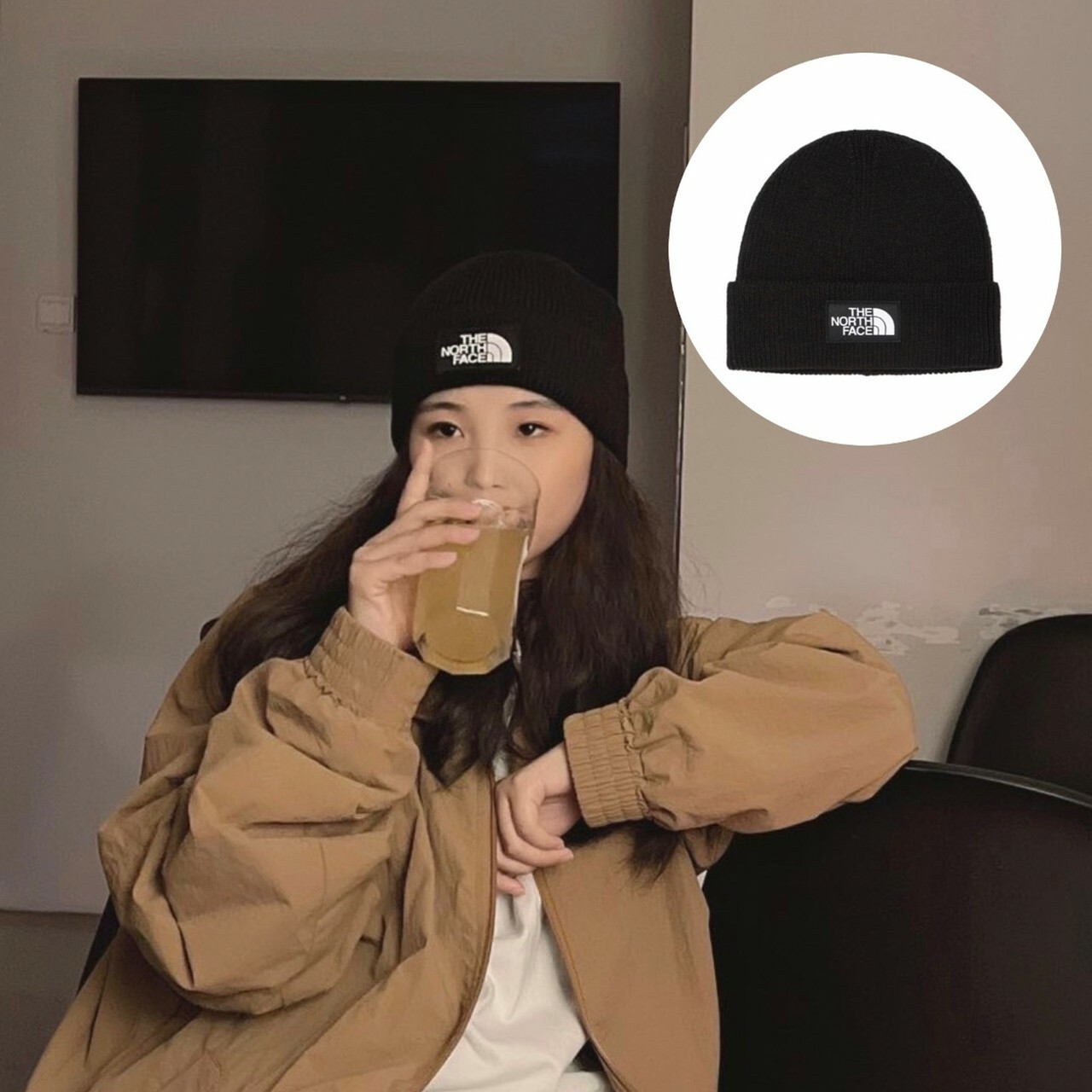 THE NORTH FACE TNF 北臉黑色毛帽