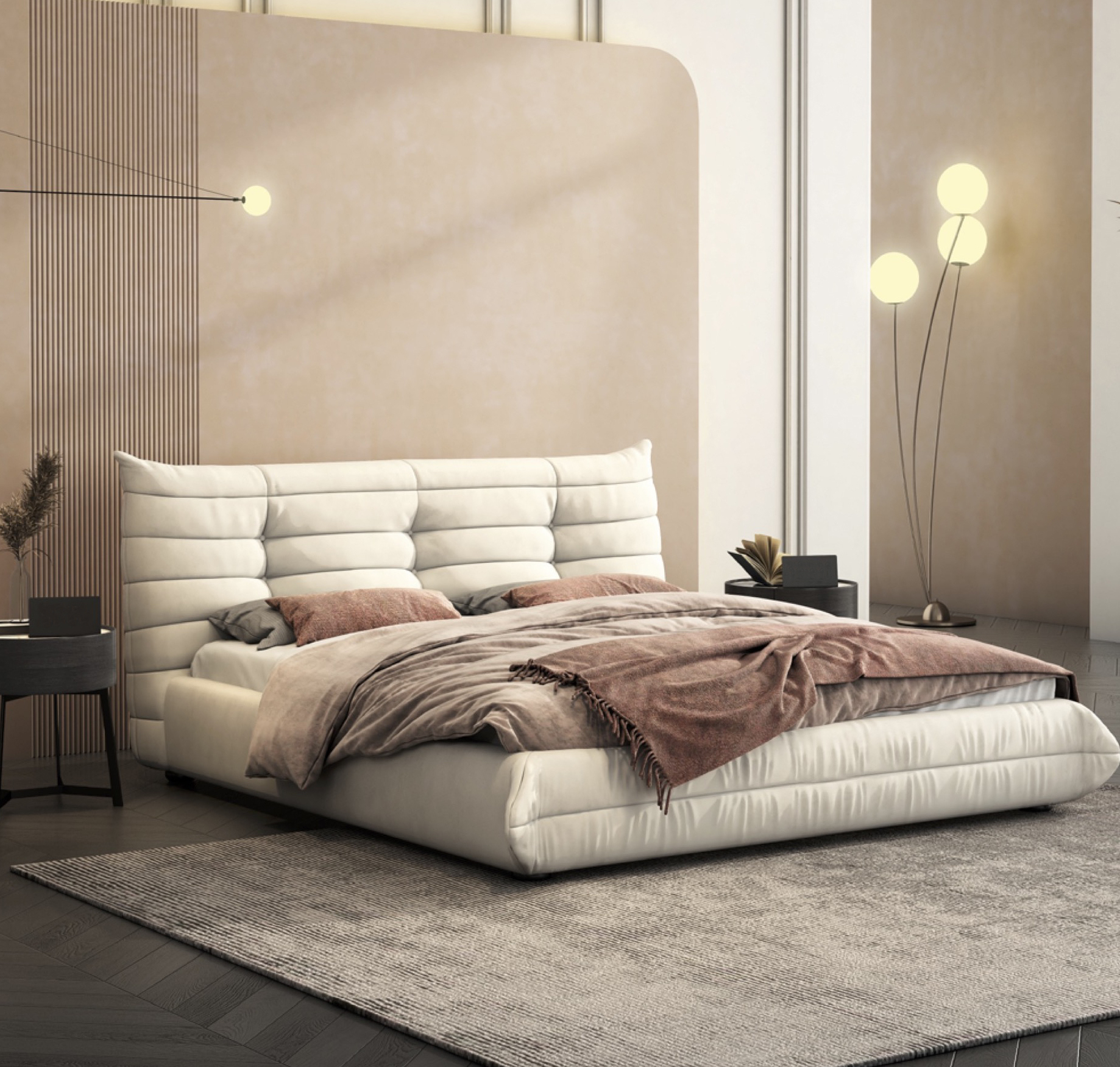 毛毛蟲軟包床架 AOZ-M9032