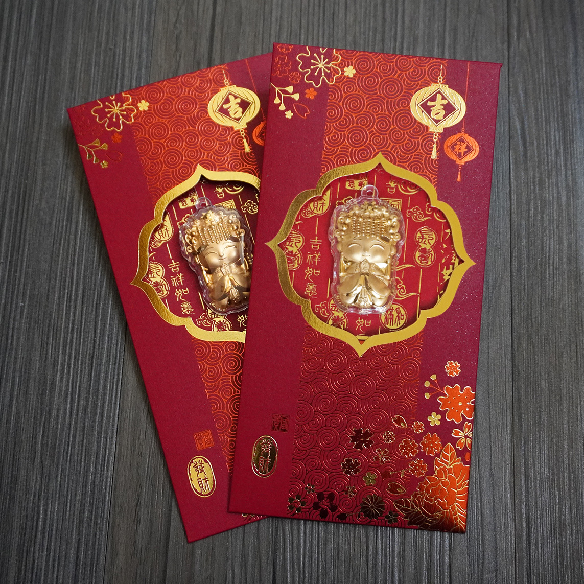 (媽祖金保庇-純金9999 平安紅包袋)