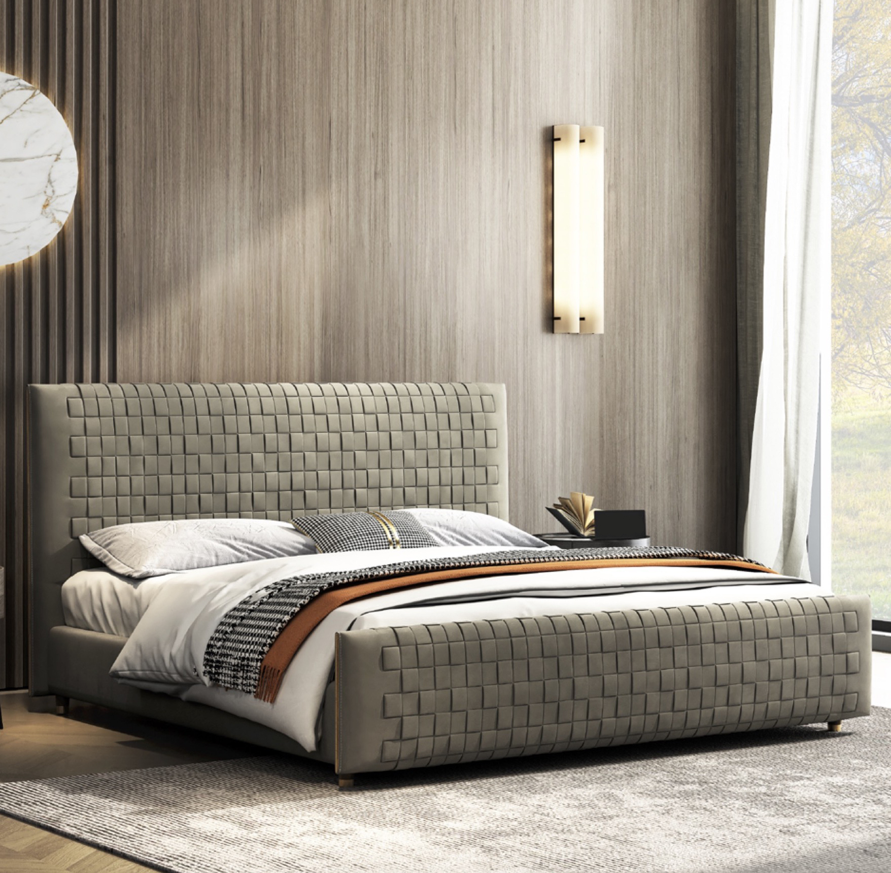 針織軟包床架 AOZ-M9035