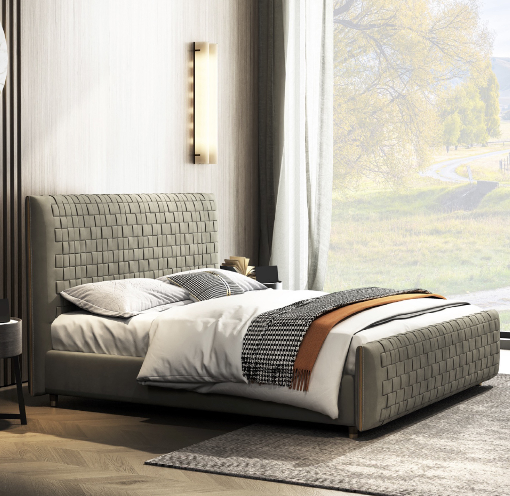 針織軟包床架 AOZ-M9035