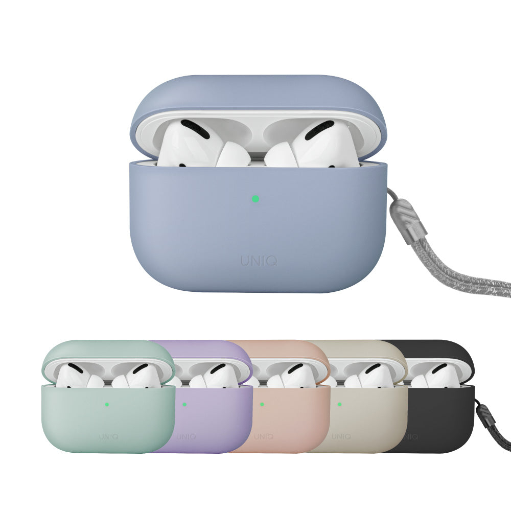 UNIQ Lino 素色簡約液態矽膠藍牙耳機保護套（附掛繩）AirPods Pro 第2代