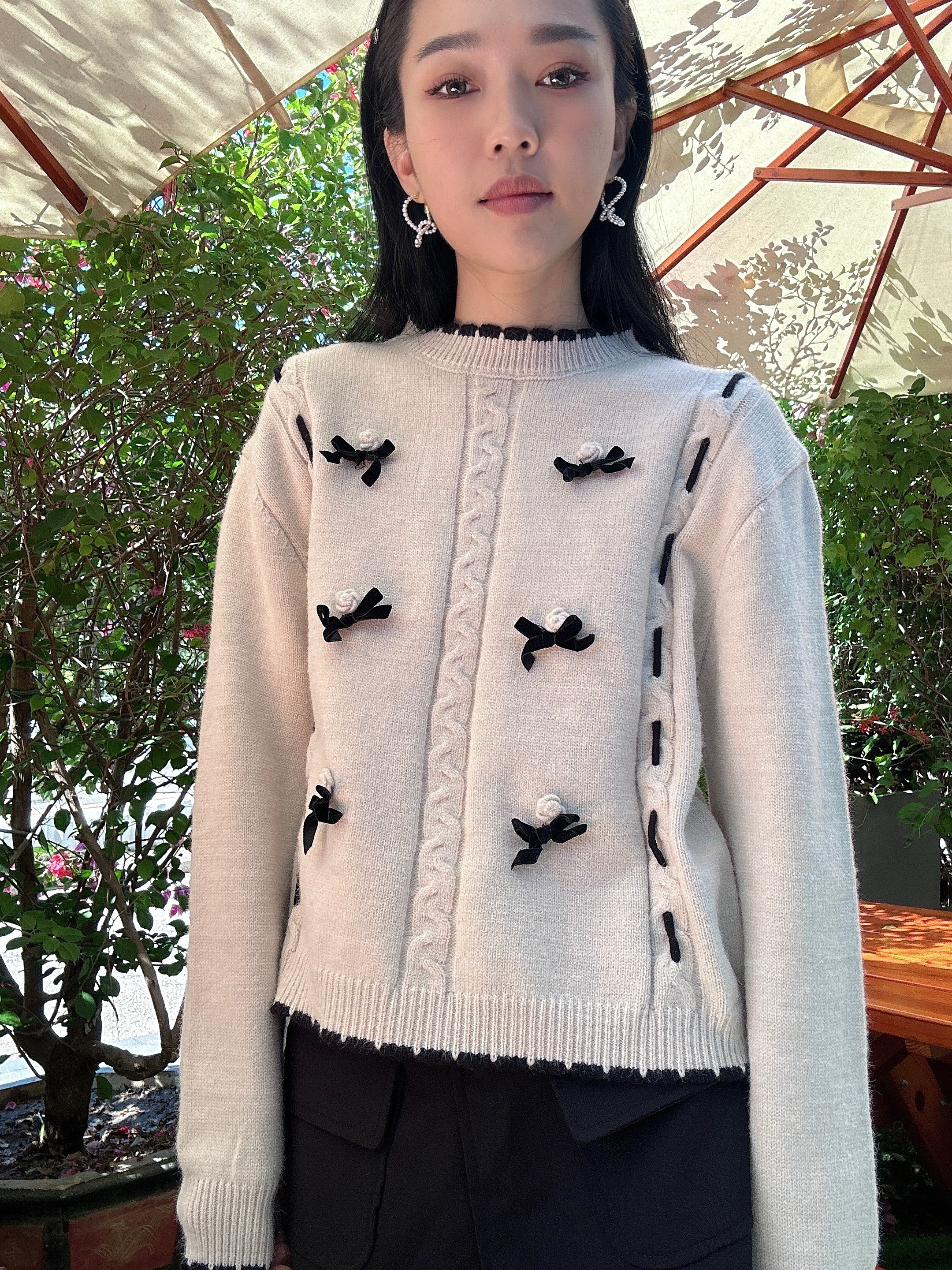 蝴蝶絲絨小結冷衫