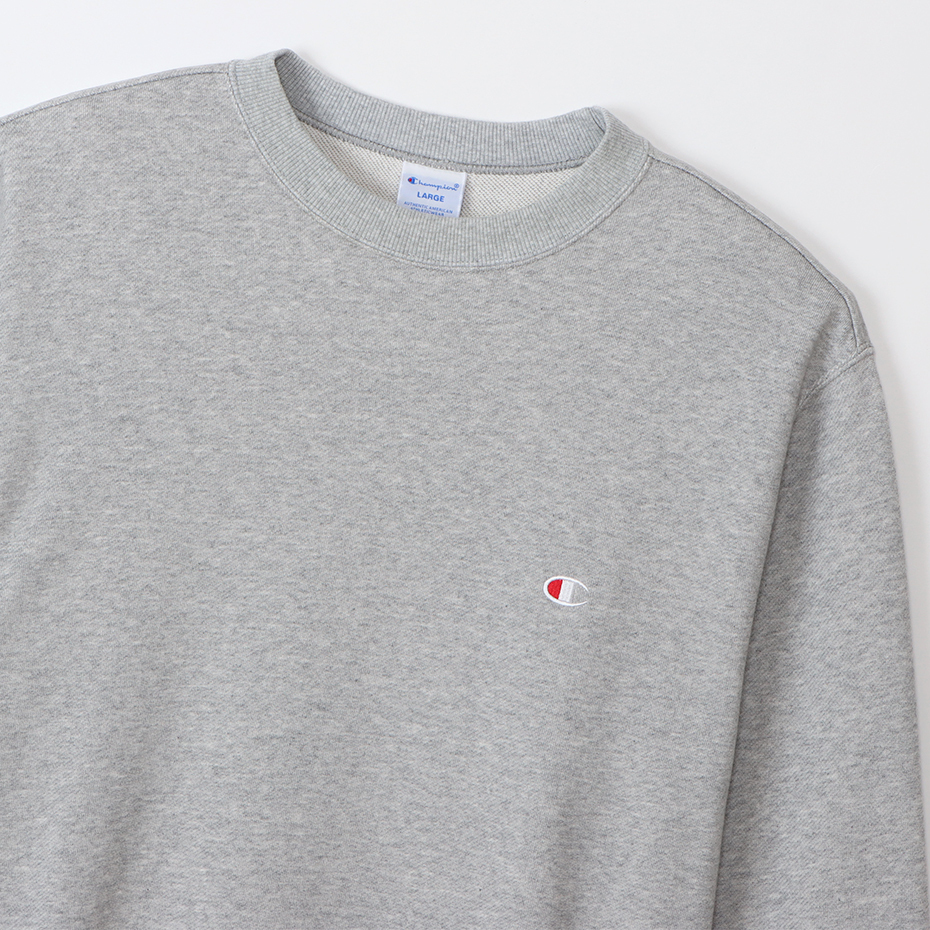 男款-BASIC 刺繡LOGO大學衛衣-灰色（C3-W001-070）