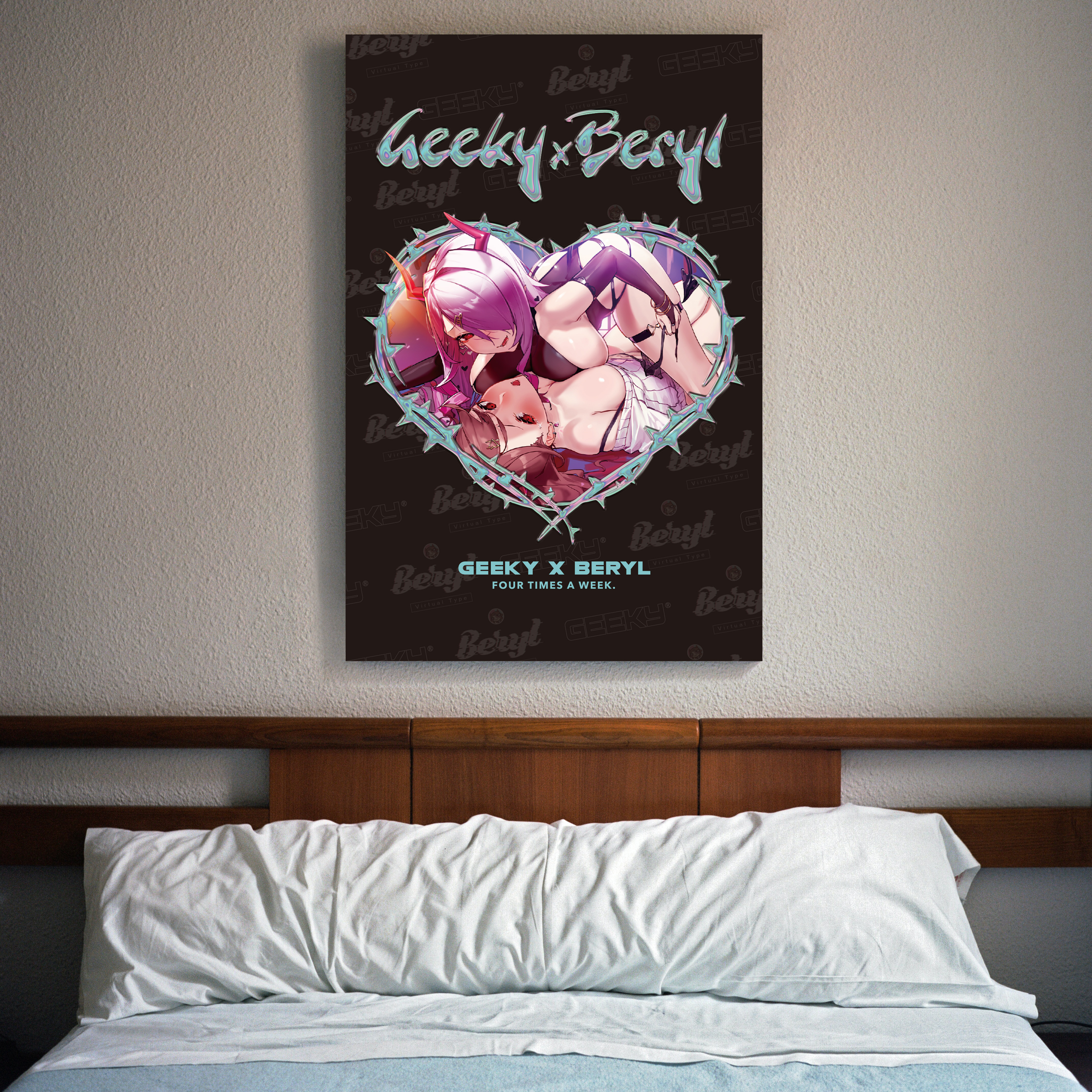 GEEKY x 貝莉莓心型魅魔無框掛畫