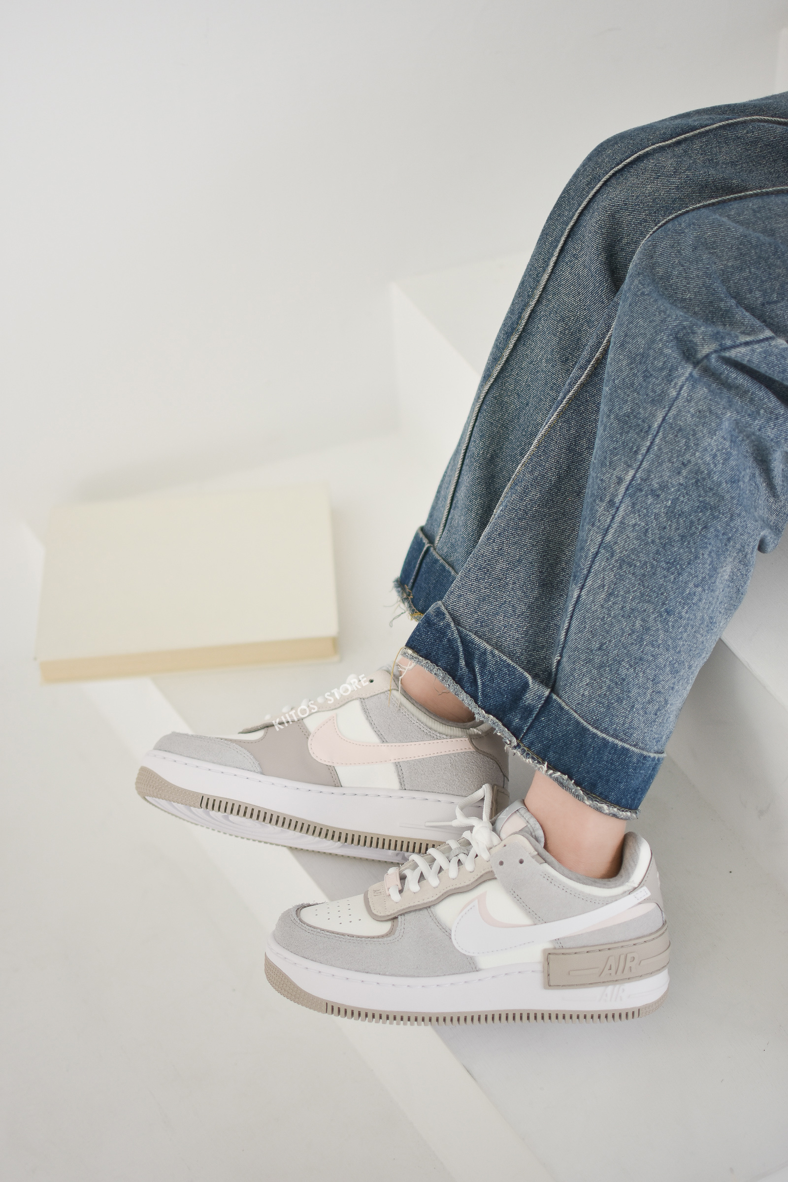 Nike W Air Force 1 Shadow 解構 莫蘭迪灰粉 FB7172-111