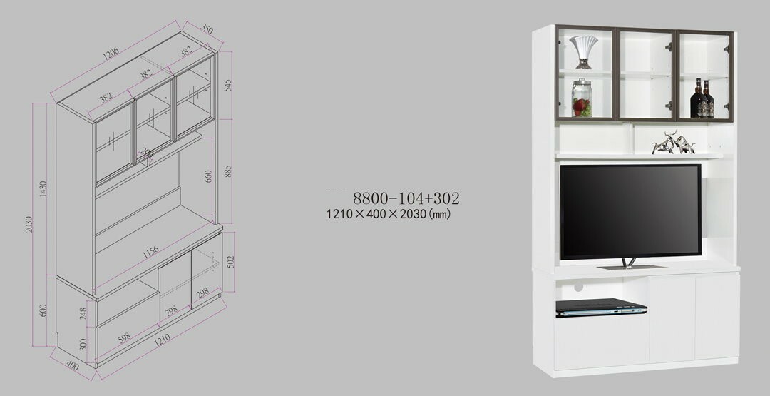 🌟包送裝🌟 8800系列 亮光白色 電視櫃 組合櫃(8800-104+302)(8800-104+303)(8800-105+310)(8800-105+311)(8800-204+302)(8800-204+303)(8800-205+310)(8800-205+311)