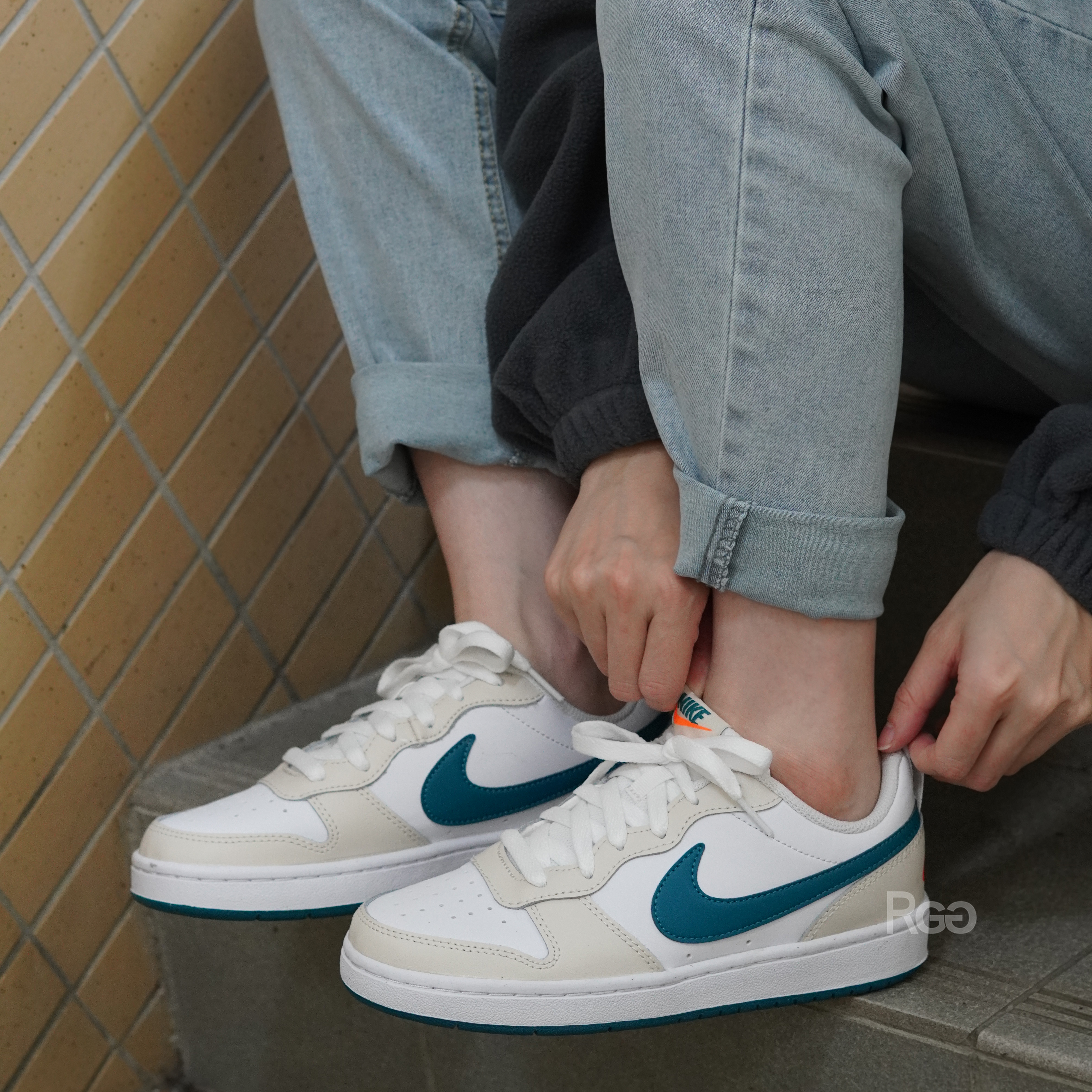 Nike Court Borough Low 2 (GS) 奶油 藍綠色 小Dunk (BQ5448-017)