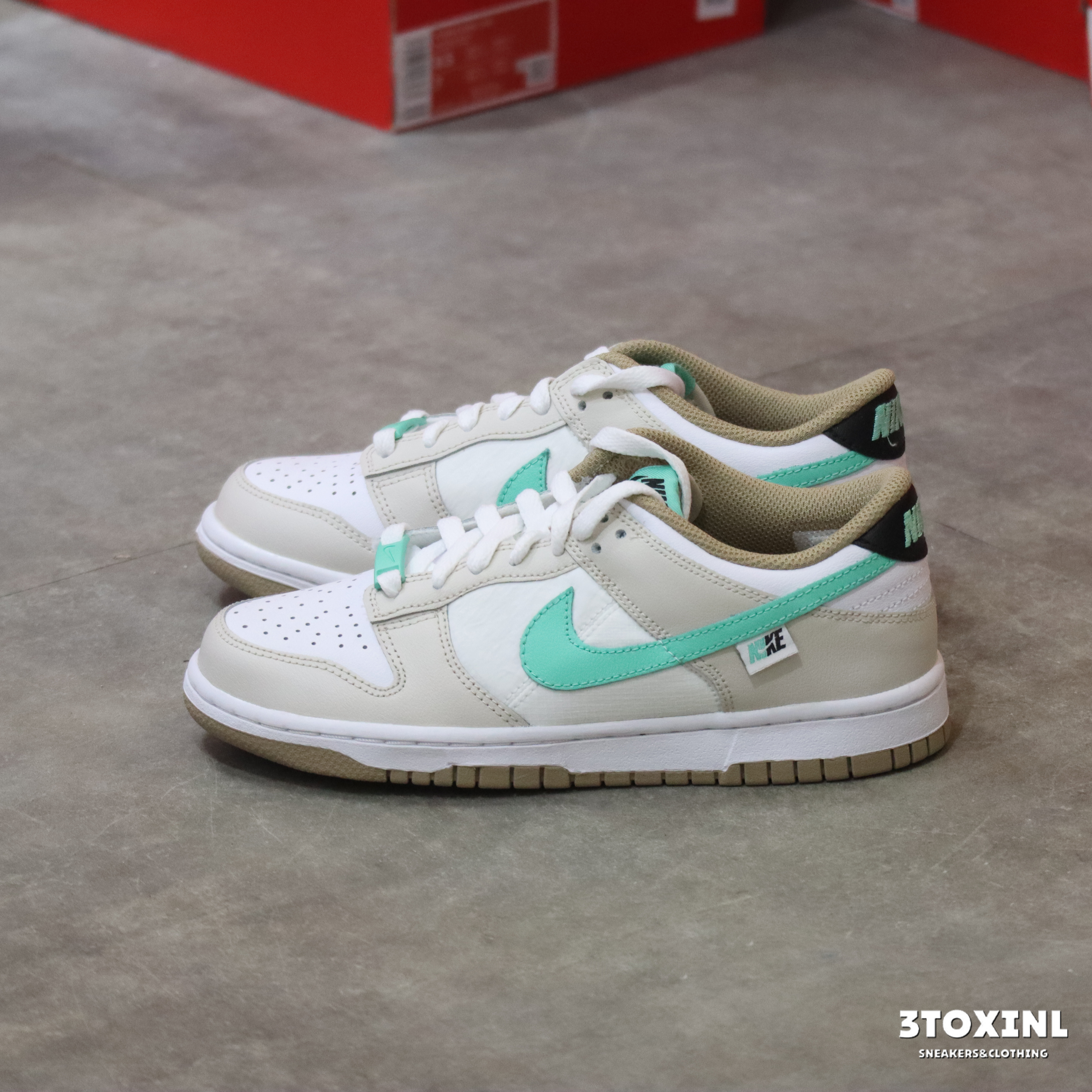 (現貨) Nike Dunk Low - Split Seam White Tan Mint (GS)